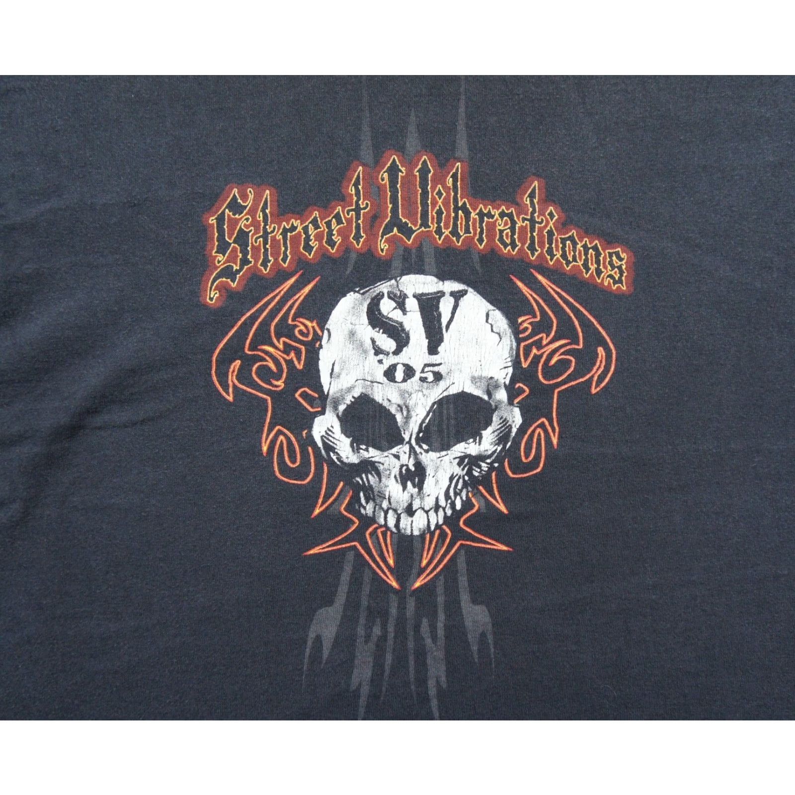 Fruit Of The Loom VINTAGE Fruit of the Loom Shirt Mens 2XL Black Street Vibrations Motorcycle Tee Skull Y2K Size US XXL / EU 58 / 5 - 2 Thumbnail