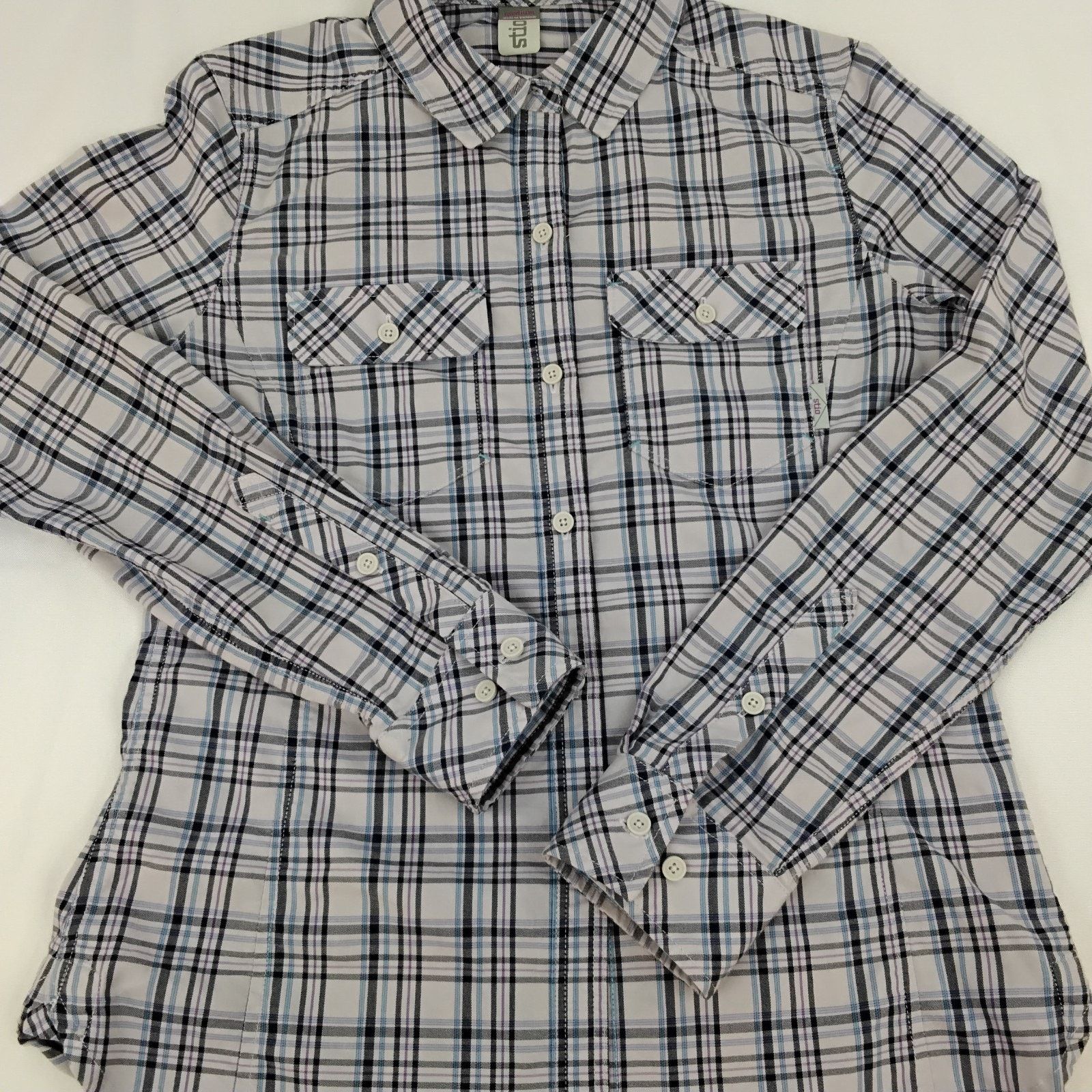 Stio Stio Collared Shirt Women's M Purple/Blue Plaid Casual Size M / US 6-8 / IT 42-44 - 5 Thumbnail