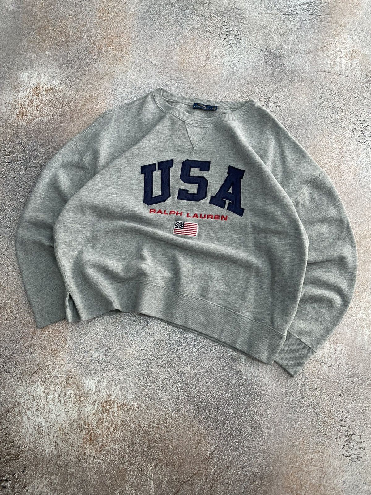 Polo Ralph Lauren Polo Ralph Lauren USA Flag Spellout Boxy Sweatshirt Size L / US 10 / IT 46 - 2 Thumbnail