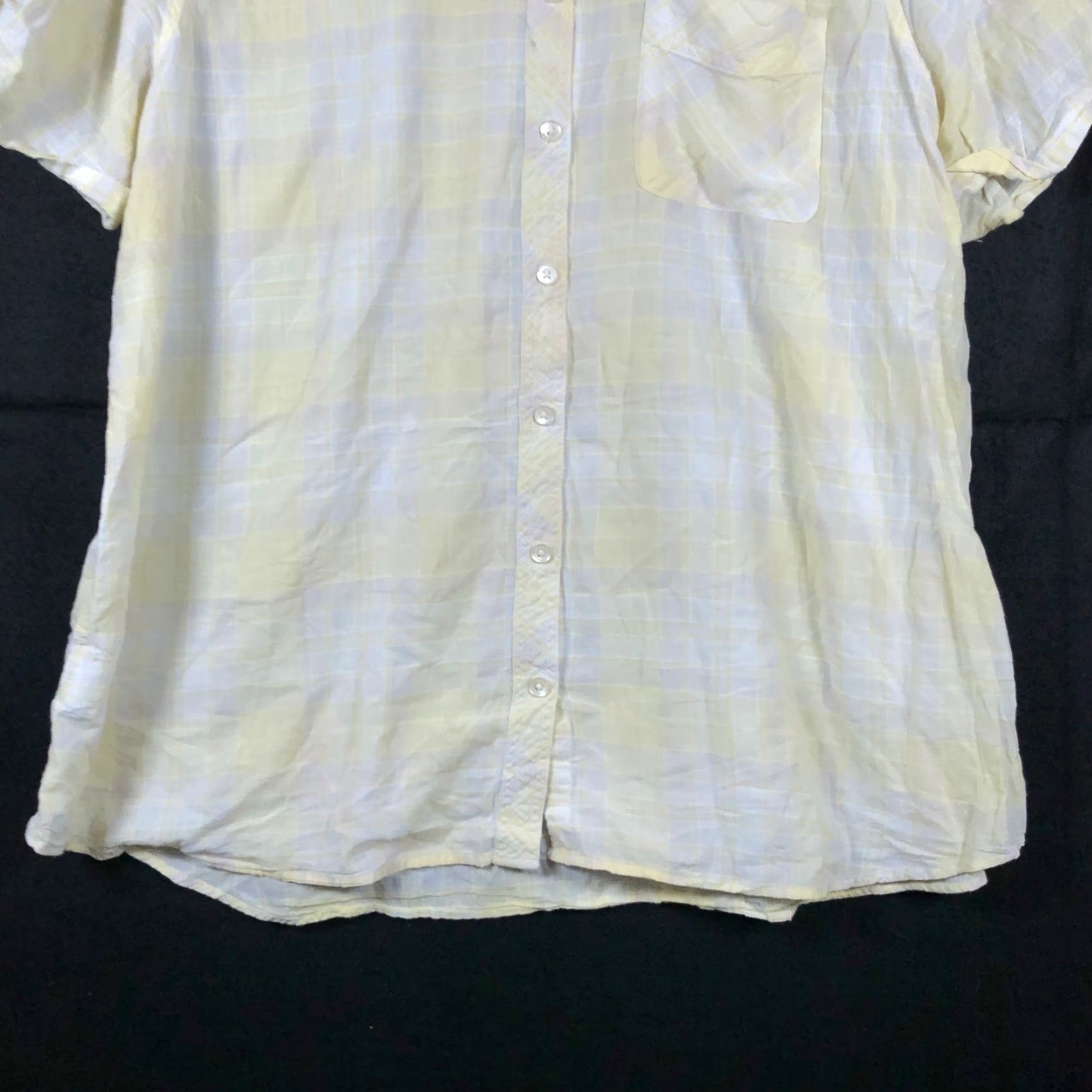 Eddie Bauer Eddie Bauer Womens Shirt Yellow Plaid Collared Button-Down Stretch 2XL Short Sleeve, Casual, Workwear, All Seasons Size XXL / US 16-18 / IT 52-54 - 3 Thumbnail