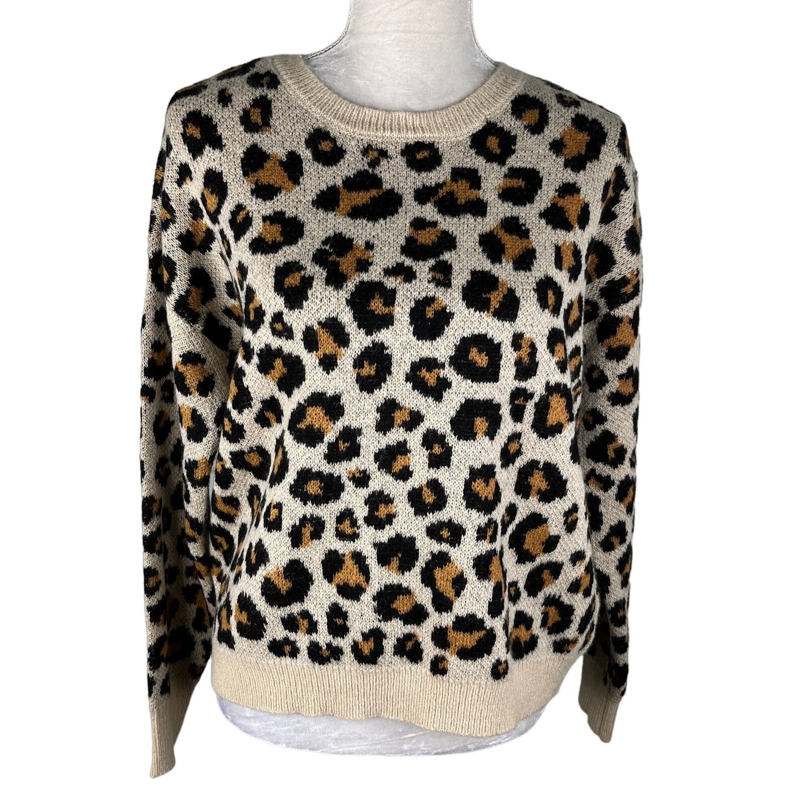 Other Knox Rose Leopard Sweater Medium Crew Pullover New Size M / US 6-8 / IT 42-44 - 10 Thumbnail