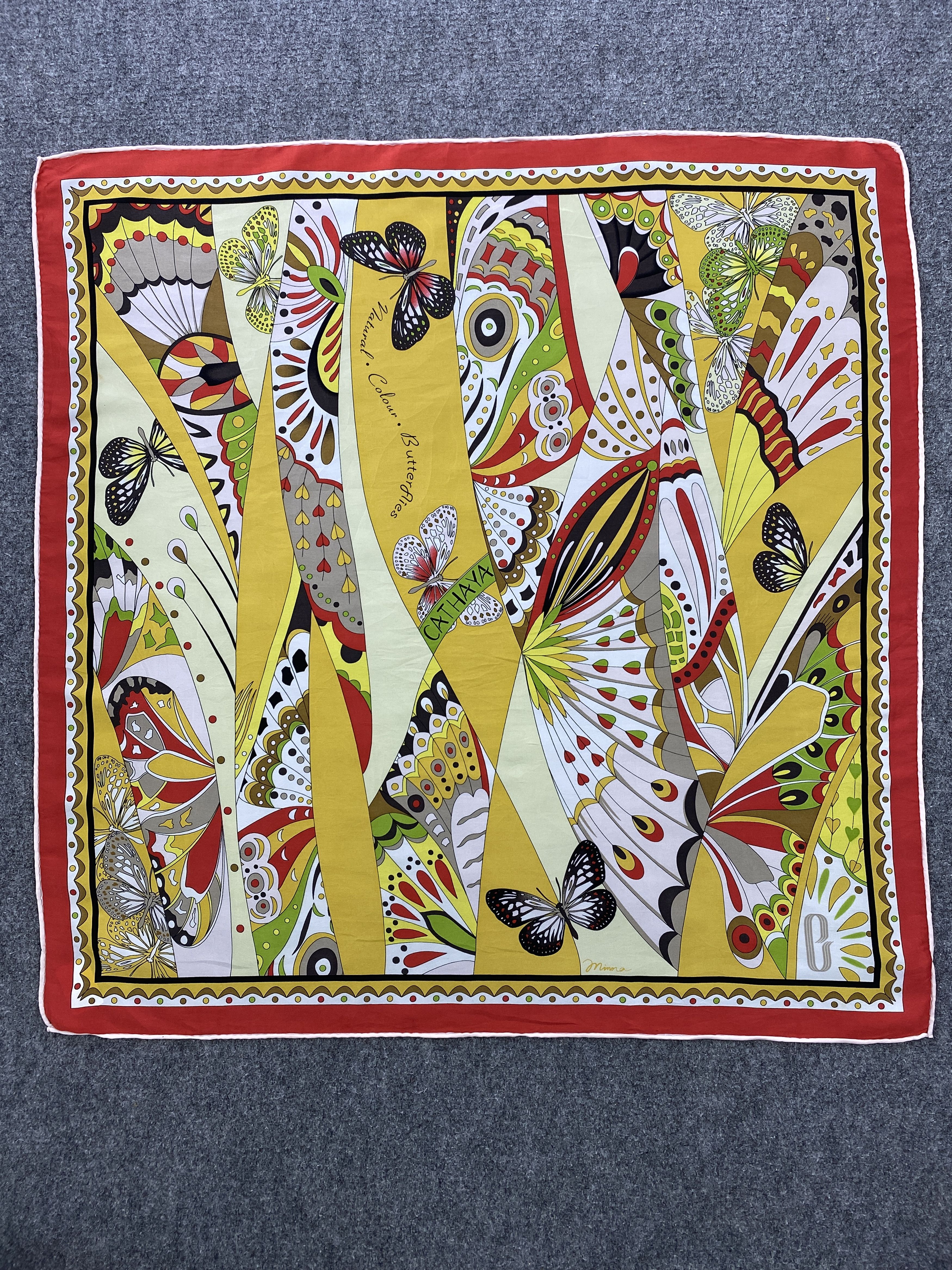 Japanese Brand 90s Cathaya Silk Handkerchief Bandana Neckerchief HKC0687 Size ONE SIZE - 4 Thumbnail