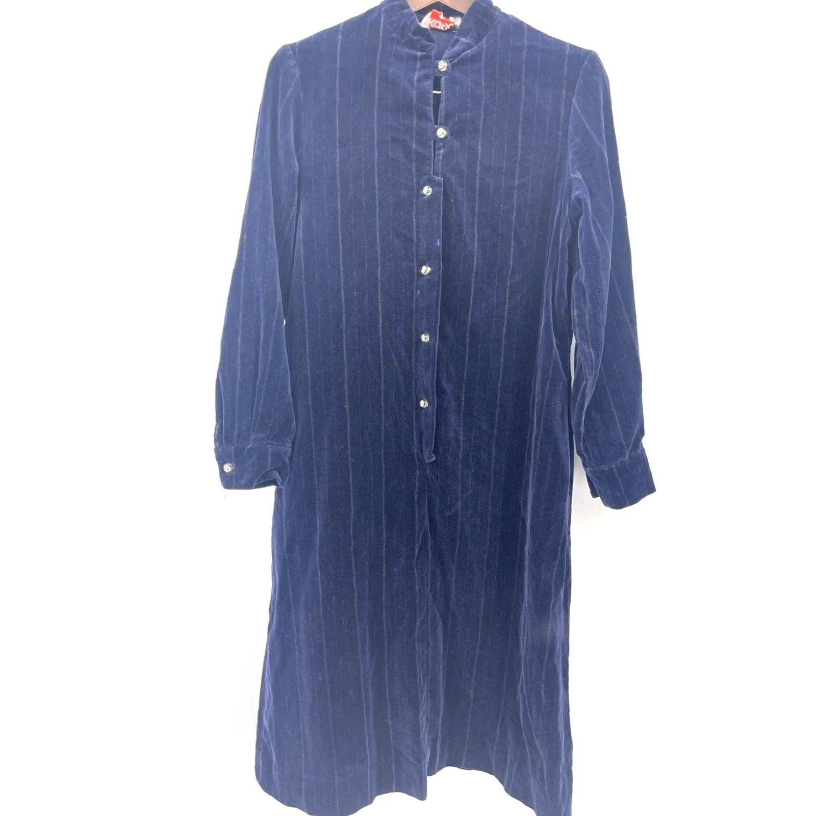 Velvet VINTAGE Kappi Dress Womens M Velvet Navy Blue Jeweled Lucite Buttons READ Dress Size M / US 6-8 / IT 42-44 - 2 Thumbnail