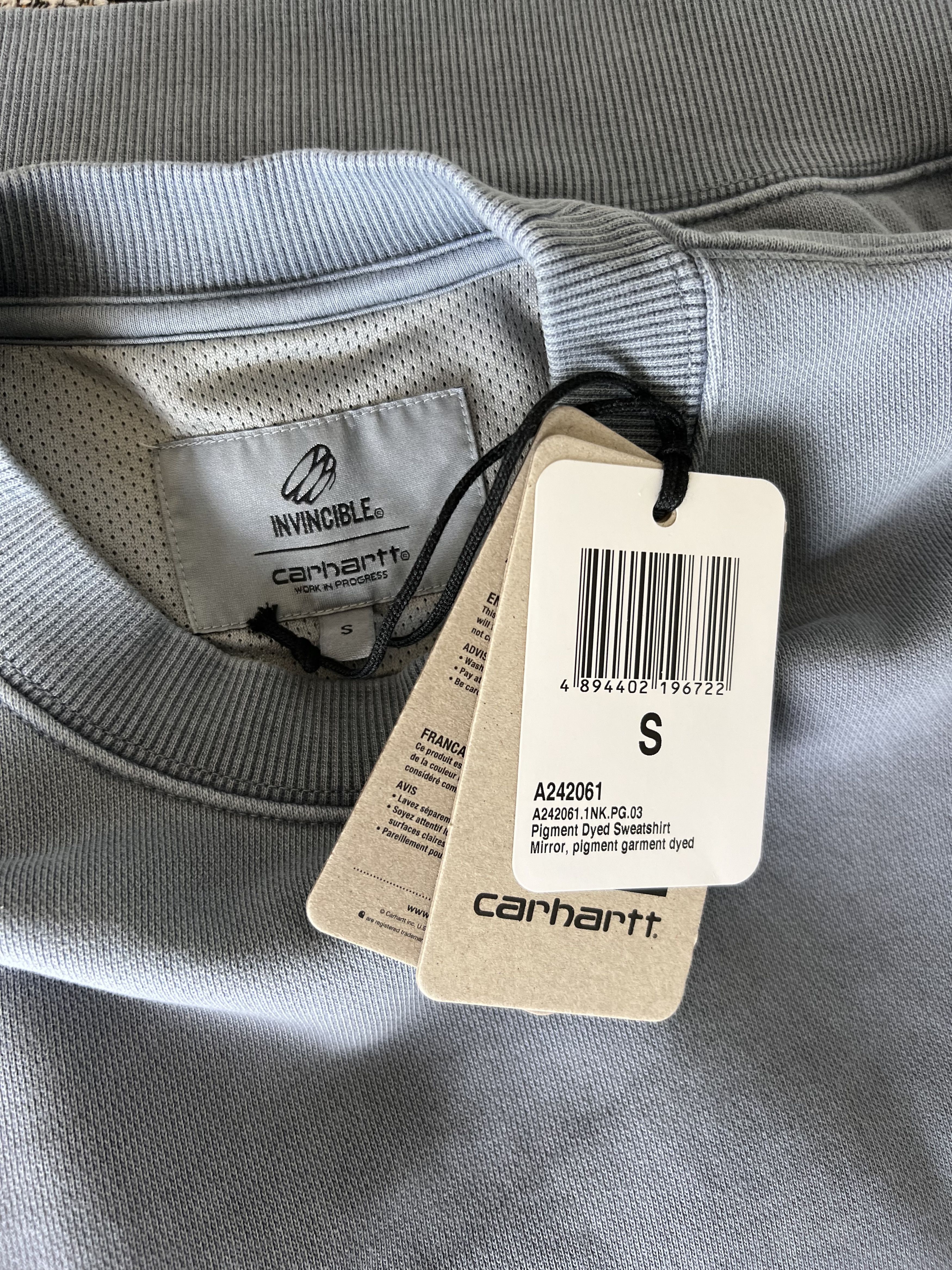 Carhartt Wip Carhartt WIP Invincible Pigment Dyed Sweatshirt Mirror Grey Size US S / EU 44-46 / 1 - 7 Thumbnail