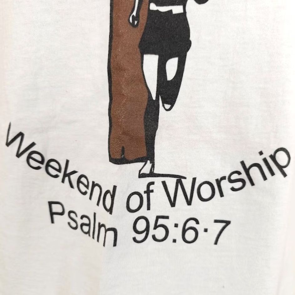 Fruit Of The Loom VINTAGE Christian T Shirt Mens Size Medium White Bible Verse Jesus Tee Running Shirt Size US M / EU 48-50 / 2 - 4 Thumbnail
