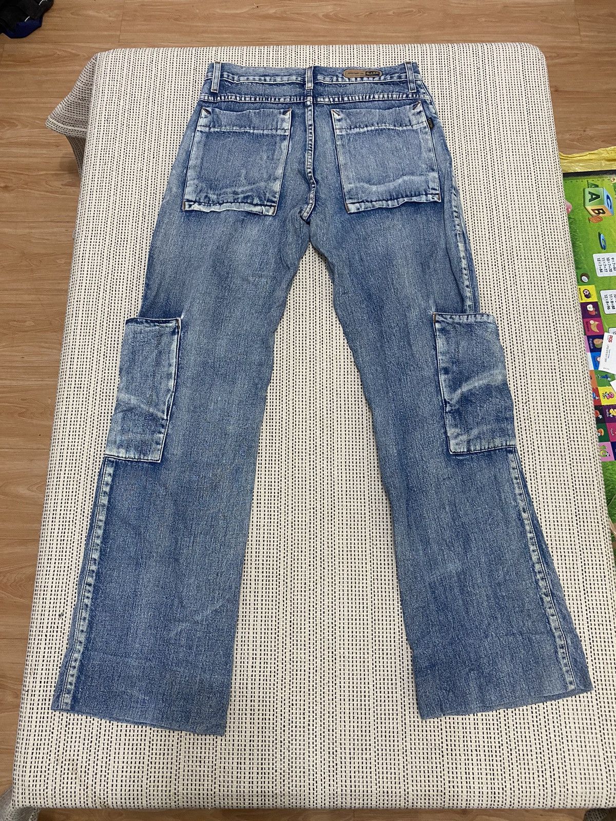 Japanese Brand × Vintage Mens Wide Leg Cargo Jean Stylish Baggy Pants for High Street Size US 30 / EU 46 - 2 Thumbnail