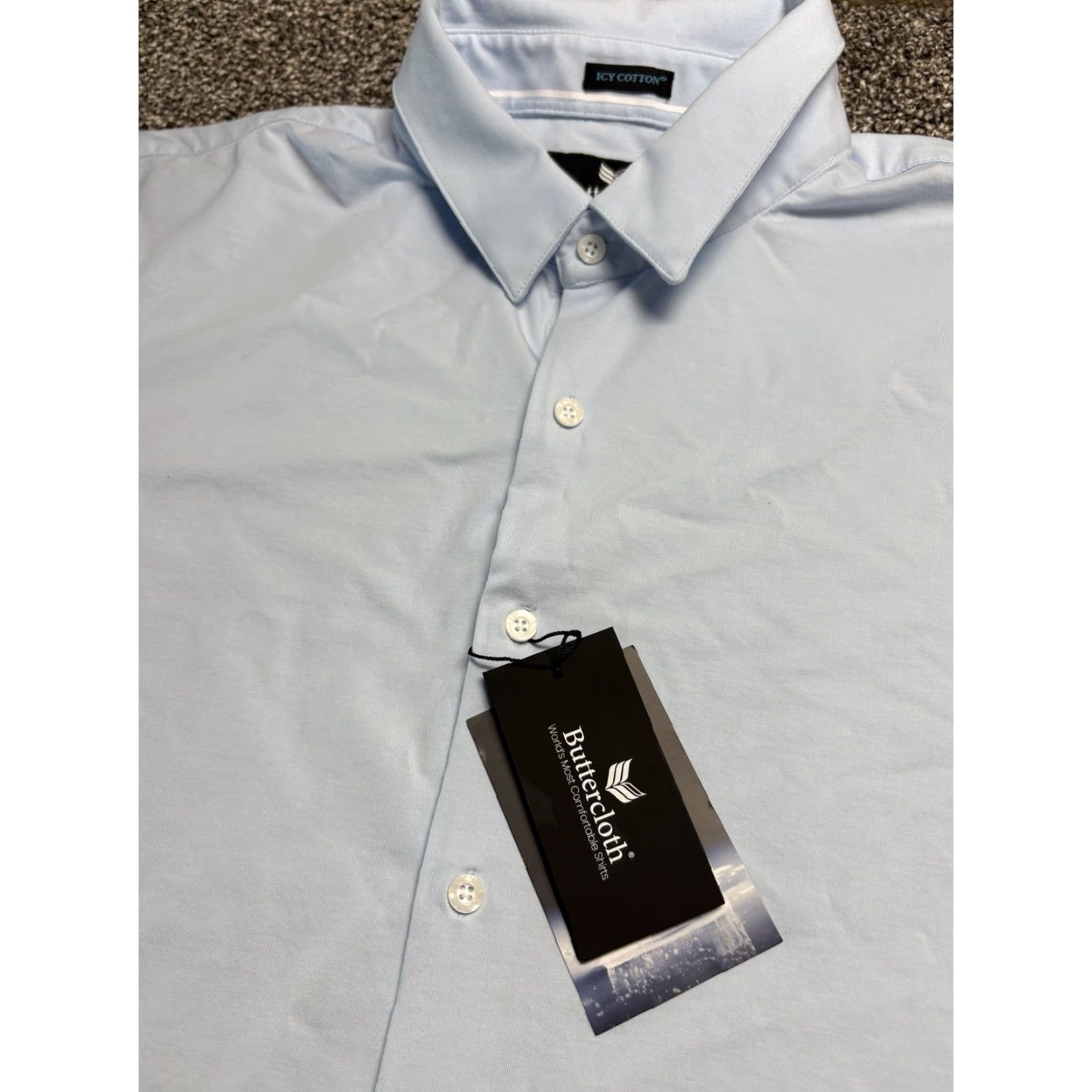 Vintage Buttercloth Dress Shirt Mens 3XL Blue Button-Up NWT NEW Size 48R - 6 Thumbnail