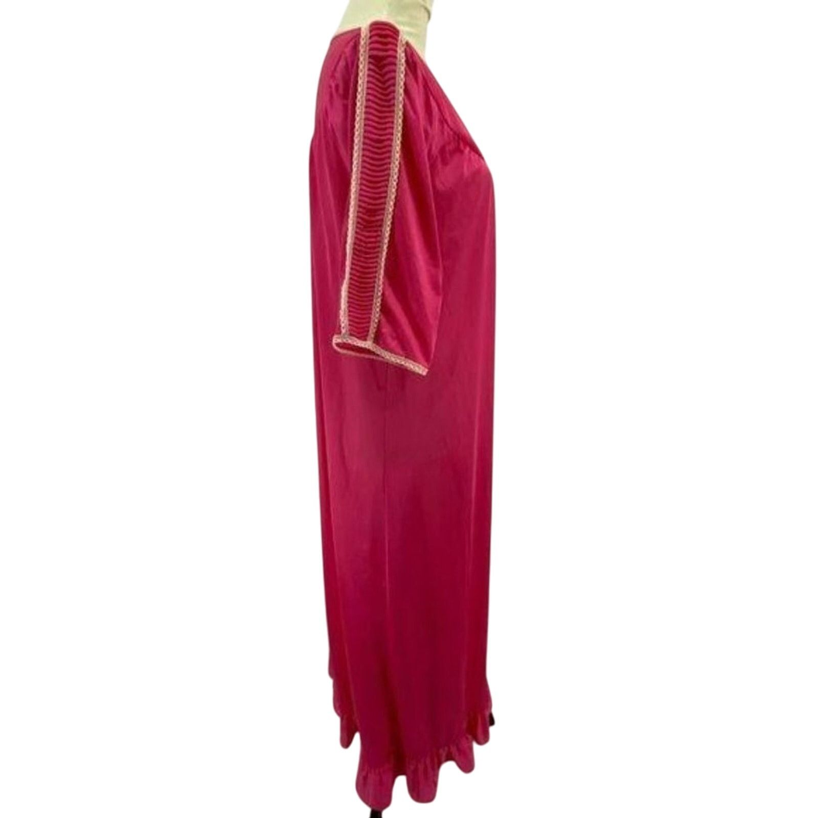 Vintage Vintage Large Pink Robe ILGWU Semi Sheer Nylon Womens Large Size ONE SIZE - 4 Thumbnail