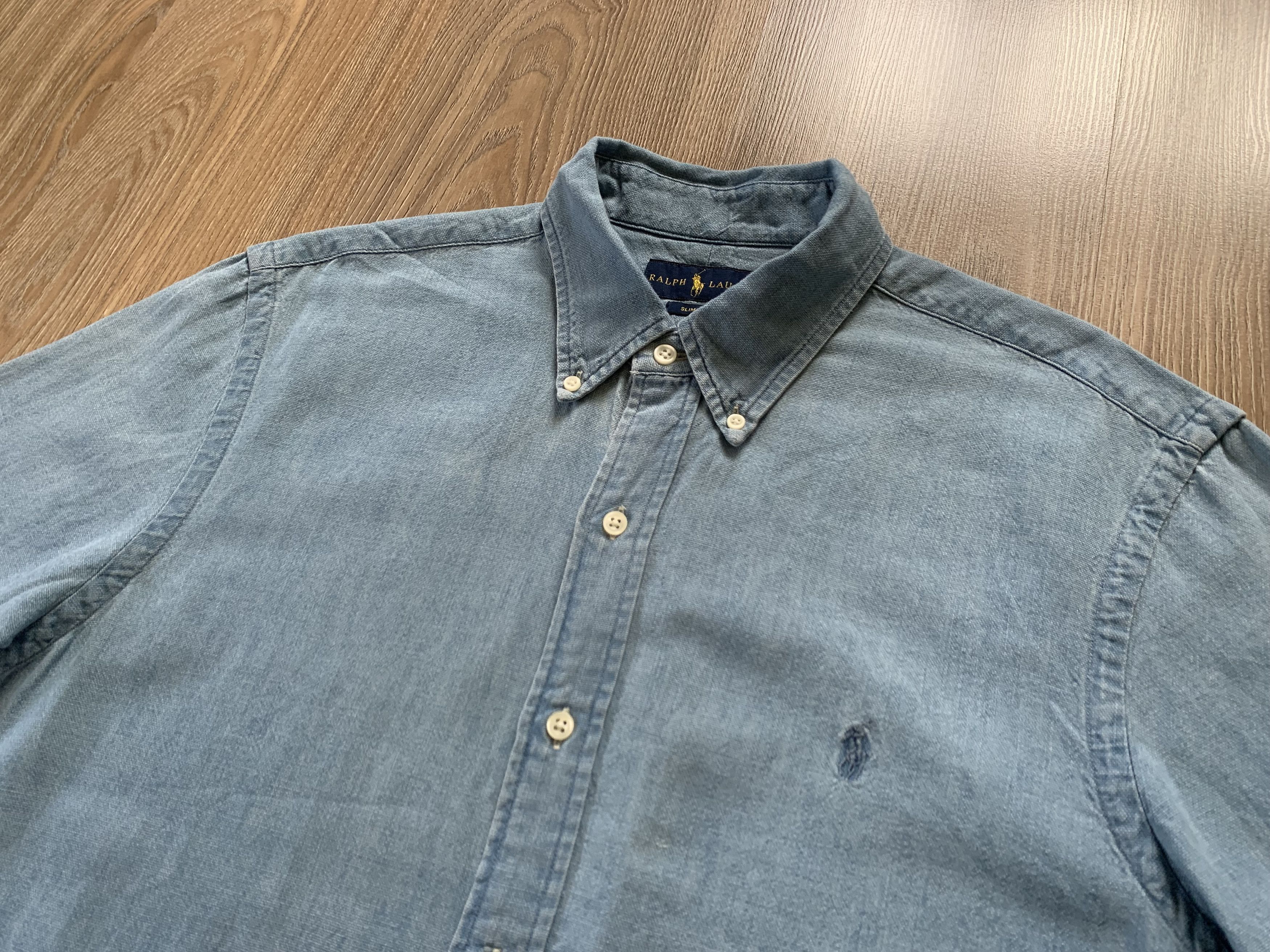 Polo Ralph Lauren Polo Ralph Lauren Slim Fit Blue Cotton Shirt Button Down Size US L / EU 52-54 / 3 - 4 Thumbnail