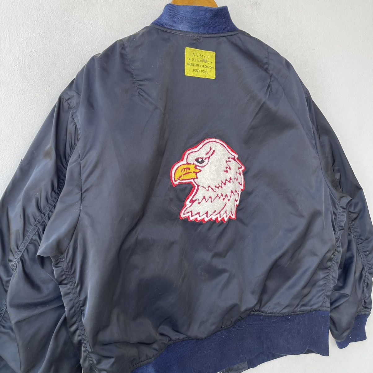 Buzz Rickson's 90s Ping Pong France Eagle Chenille Patch MA-1 Bomber Jacket Size US M / EU 48-50 / 2 - 12 Thumbnail