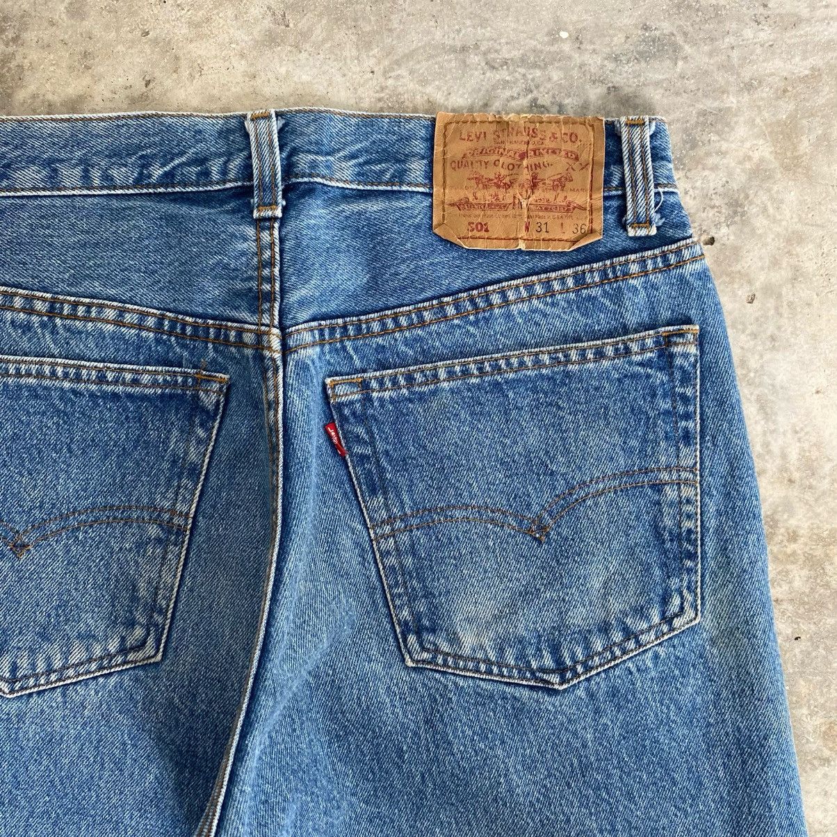 Levi's Vintage 90’s Levis 501 Faded Stonewashed Blue Denim Jeans Size US 30 / EU 46 - 10 Thumbnail
