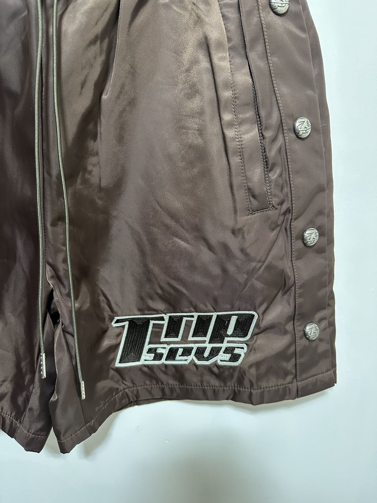 TRIPLE SEVENS Triple Sevens Brown Nylon Button Shorts Size US 32 / EU 48 - 3 Thumbnail