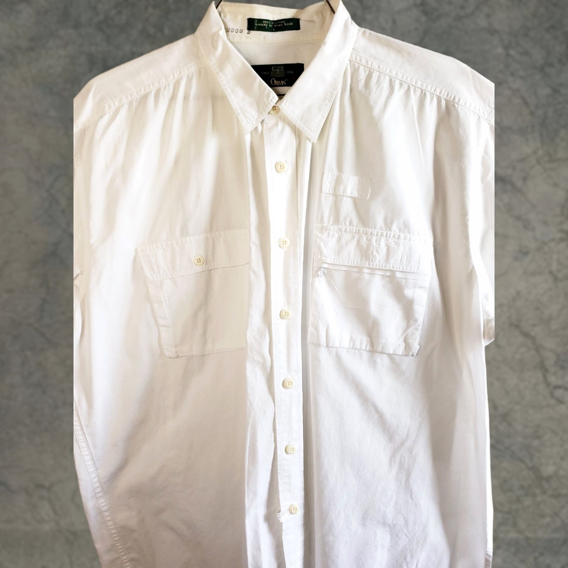 Orvis Orvis Button-Up Shirt Men L White Short Sleeve Cotton Fishing Collared Pocketed Casual Travel Workwear Size US L / EU 52-54 / 3 - 1 Thumbnail