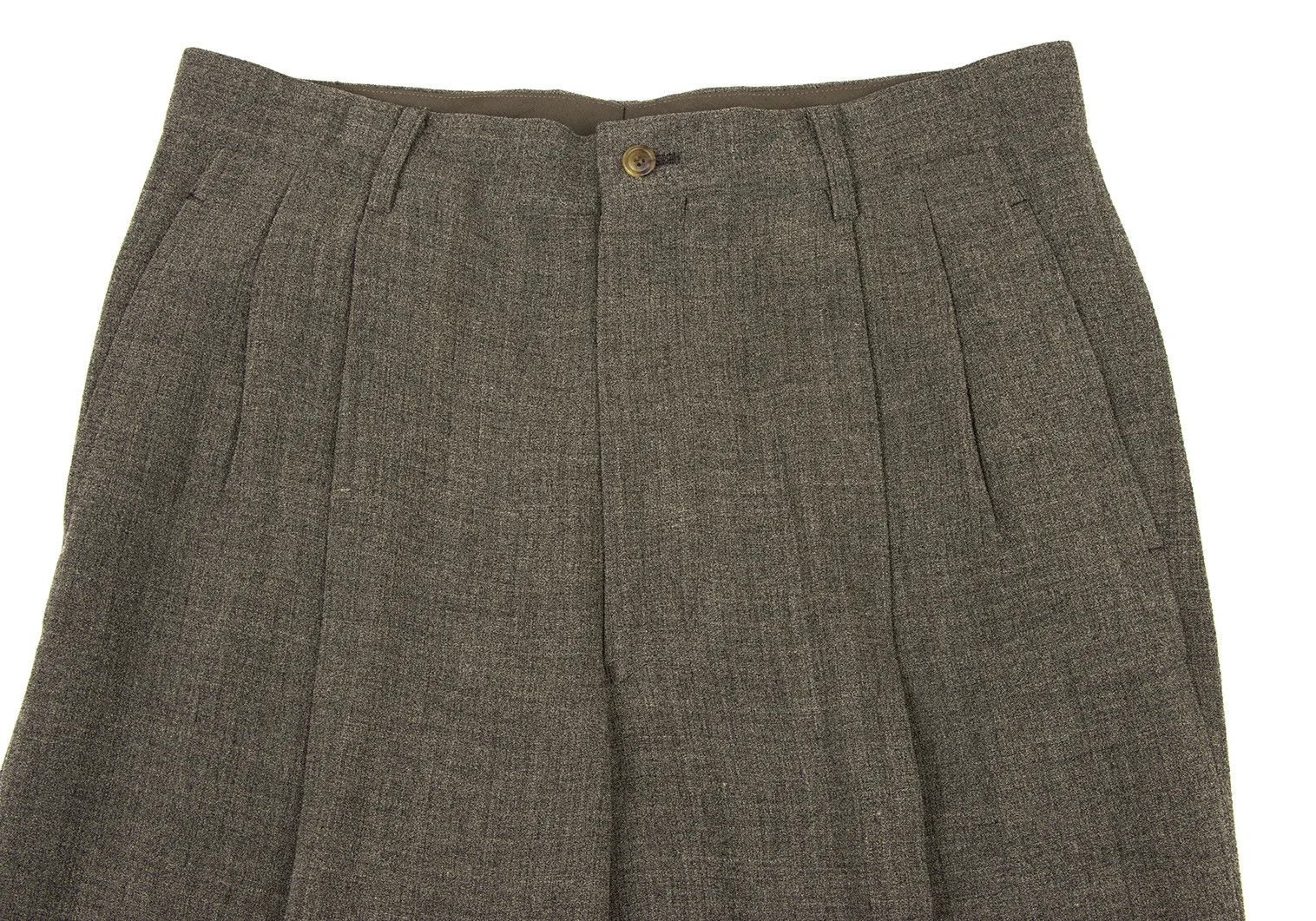 Issey Miyake Wool Rayon Two-Tuck Pants in Brown, Size XXL Size US 38 / EU 54 - 2 Thumbnail