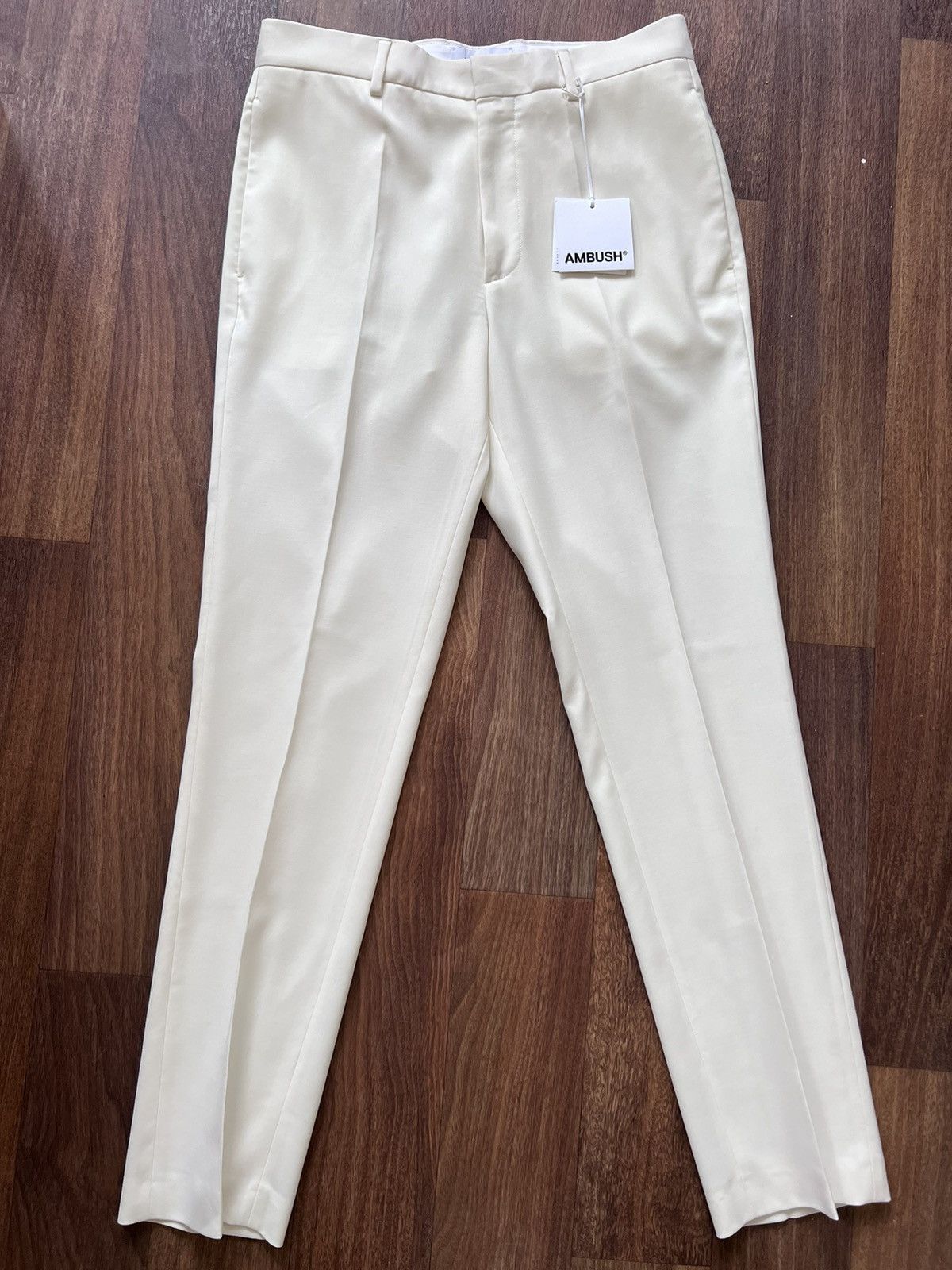 Ambush Design $1K ivory wool trousers/pants, IT50/US34, made in Italy Size US 34 / EU 50 - 1 Thumbnail