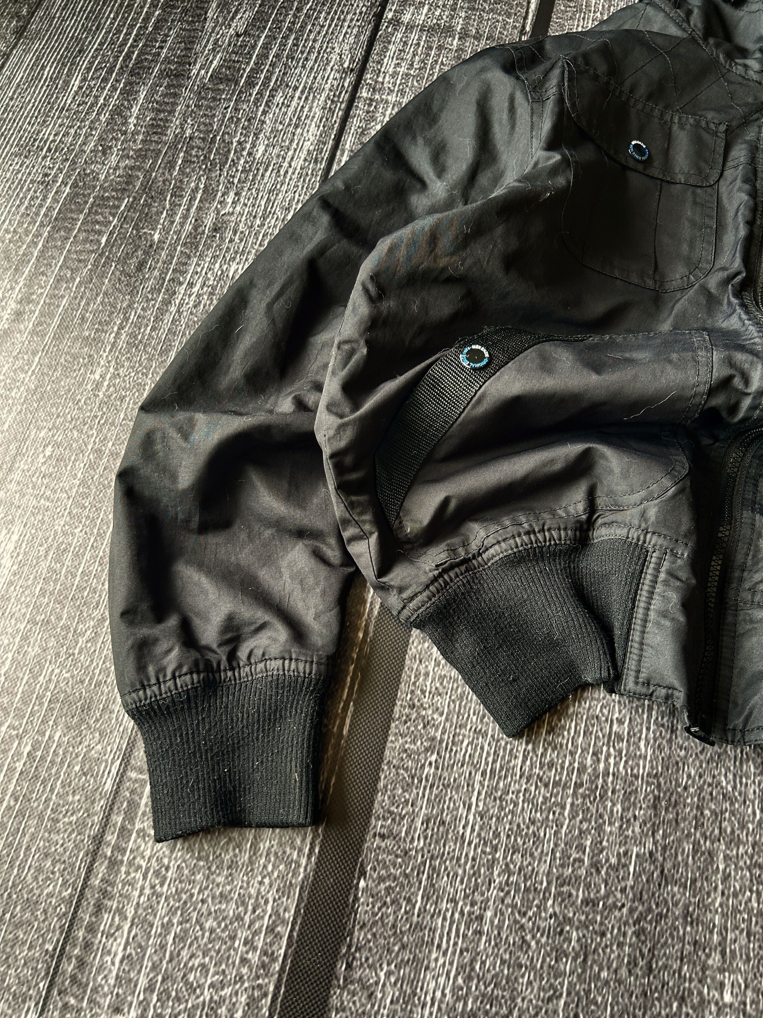 Vintage Y2K Black Hooded Bomber Jacket Cropped Utility Streetwear Size US M / EU 48-50 / 2 - 2 Thumbnail