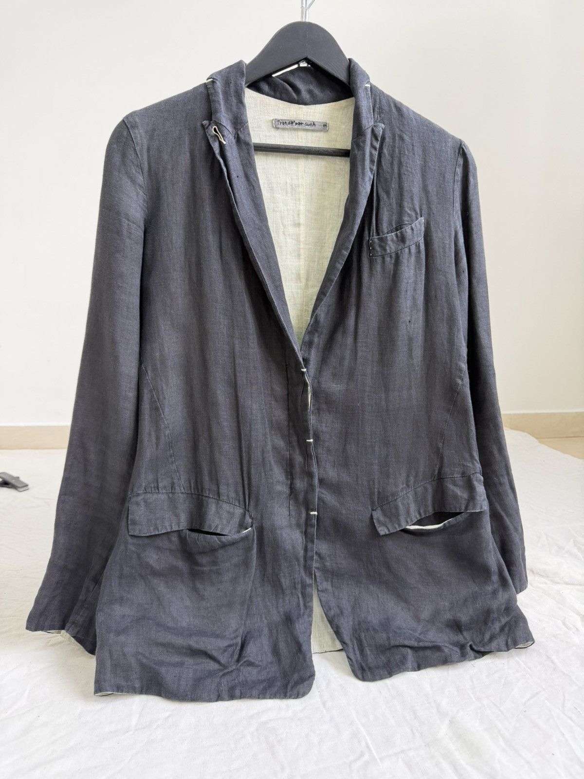 Transit Uomo Transit Uomo Black Blazer Avant-Garde Style Size 46S - 4 Thumbnail