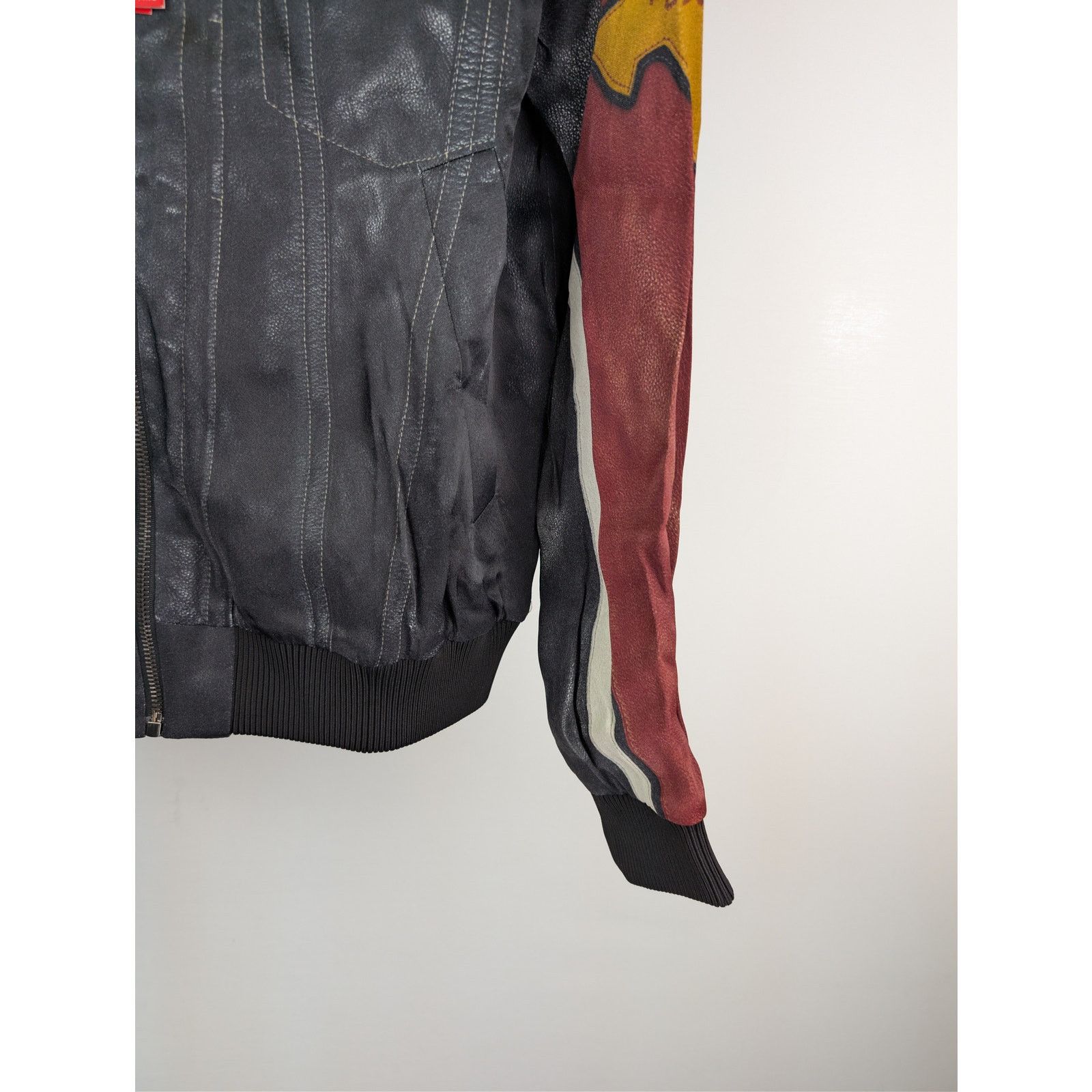 Diesel o1rshd1 J-Moll printed bomber jacket black, red, and yellow Size US L / EU 52-54 / 3 - 5 Thumbnail