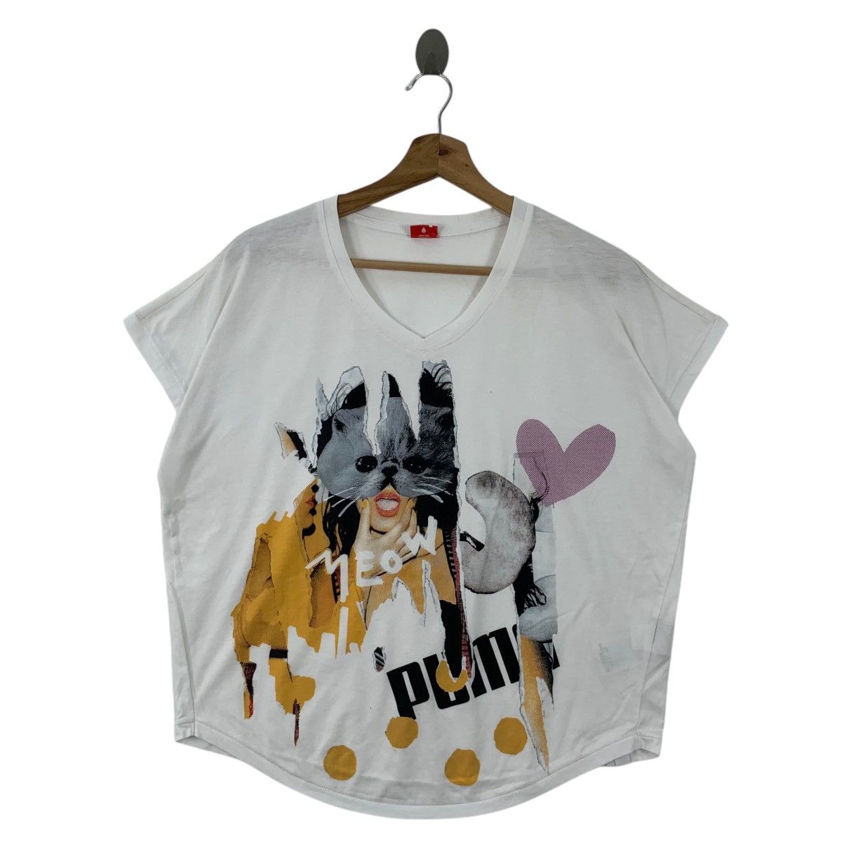 Puma PUMA SPORTSWEAR MEOW Baggy Cropped Top Tee Shirt Top Blouse Size M / US 6-8 / IT 42-44 - 1 Thumbnail