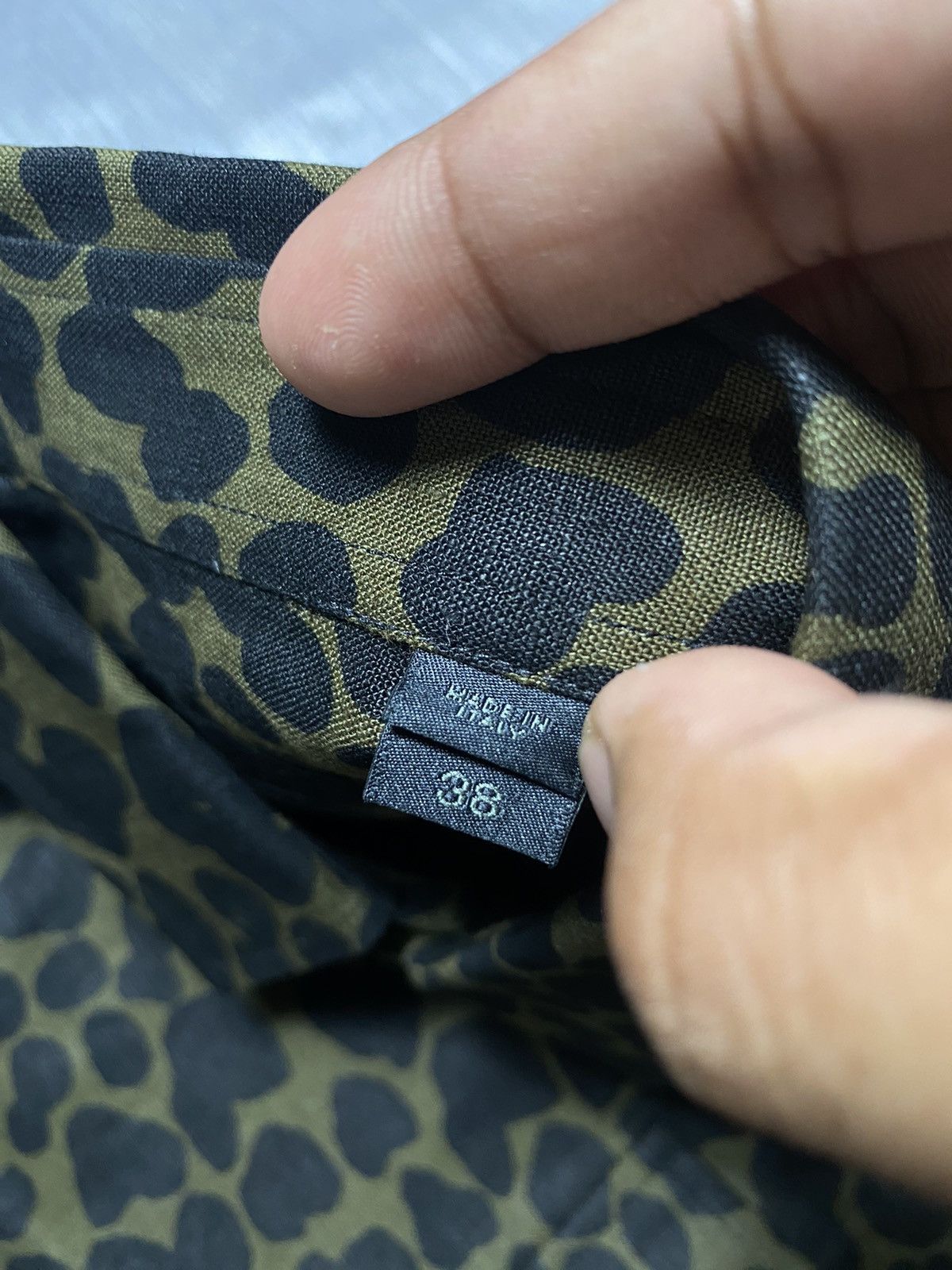 Burberry Prorsum SS14 Military Leo Print Linen Shirt Size US M / EU 48-50 / 2 - 10 Thumbnail