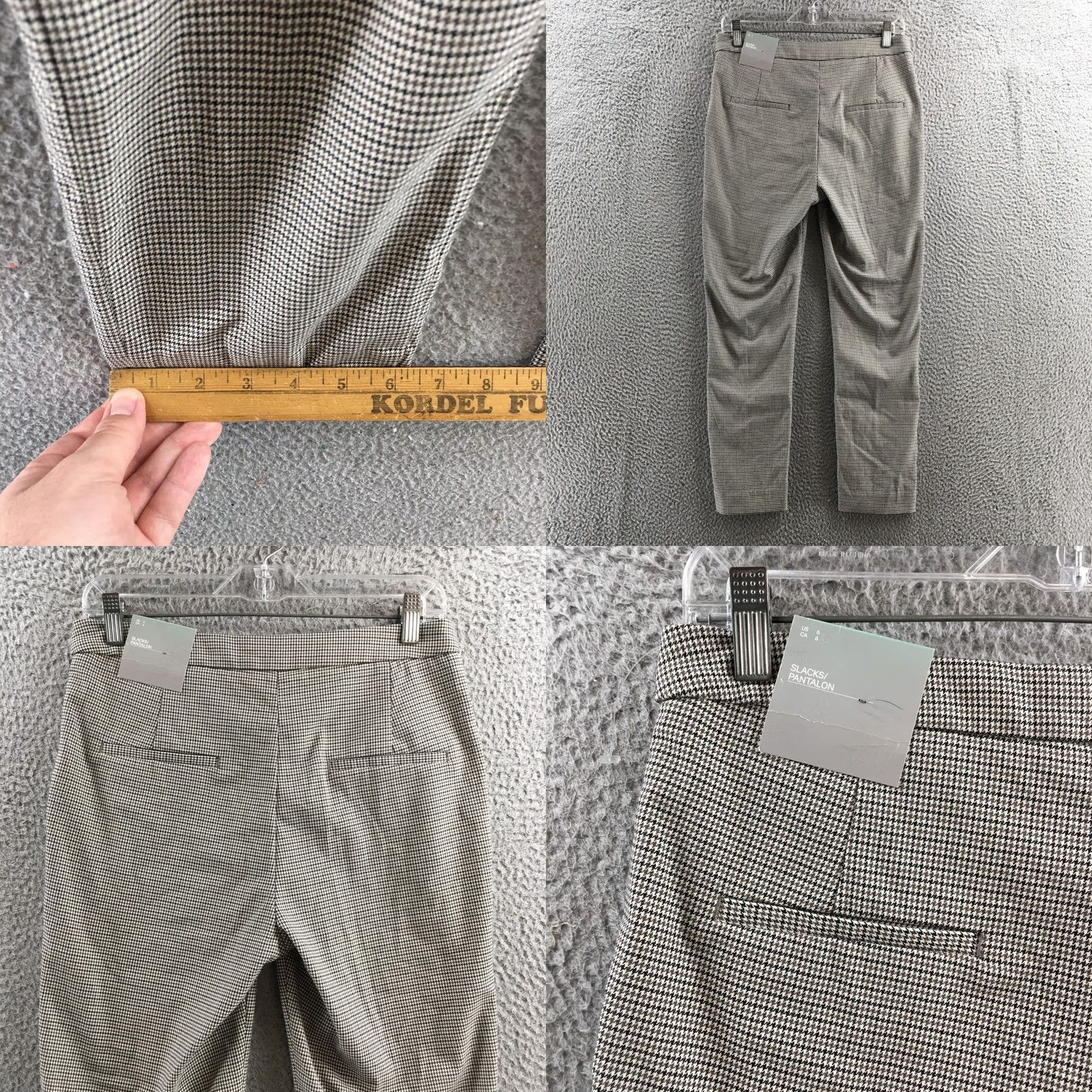 H&M H&M Trouser Slacks Skinny Pants Womens 6 Multicolor Houndstooth Mid Rise Zip NEW Pants Women Slim Streetwear Classic Womens Size 28" / US 6 / IT 42 - 9 Thumbnail