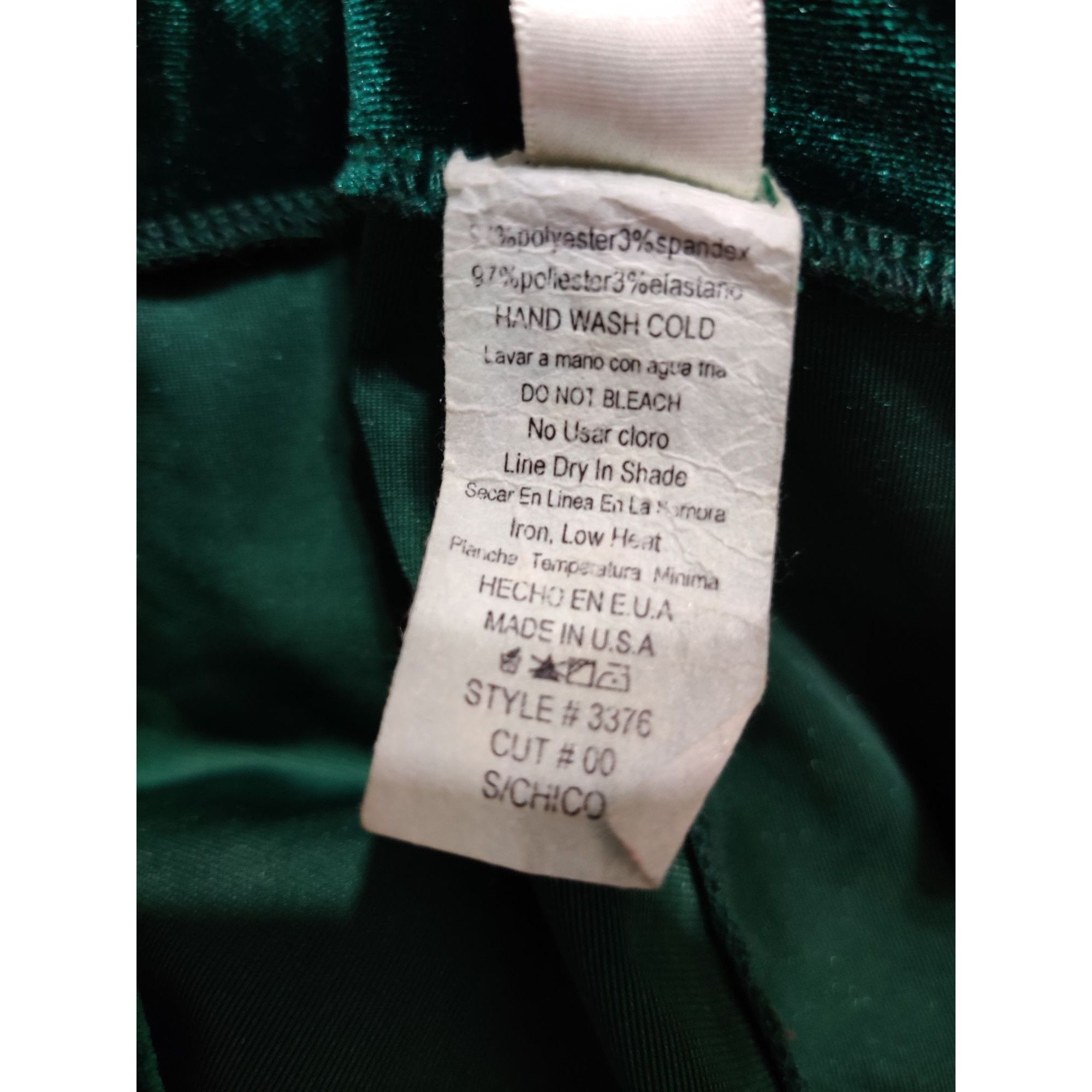Vintage Two Hearts Womens Emerald Green Velour Pants Vintage Stretch Size 25" / US 0 / IT 36 - 12 Thumbnail