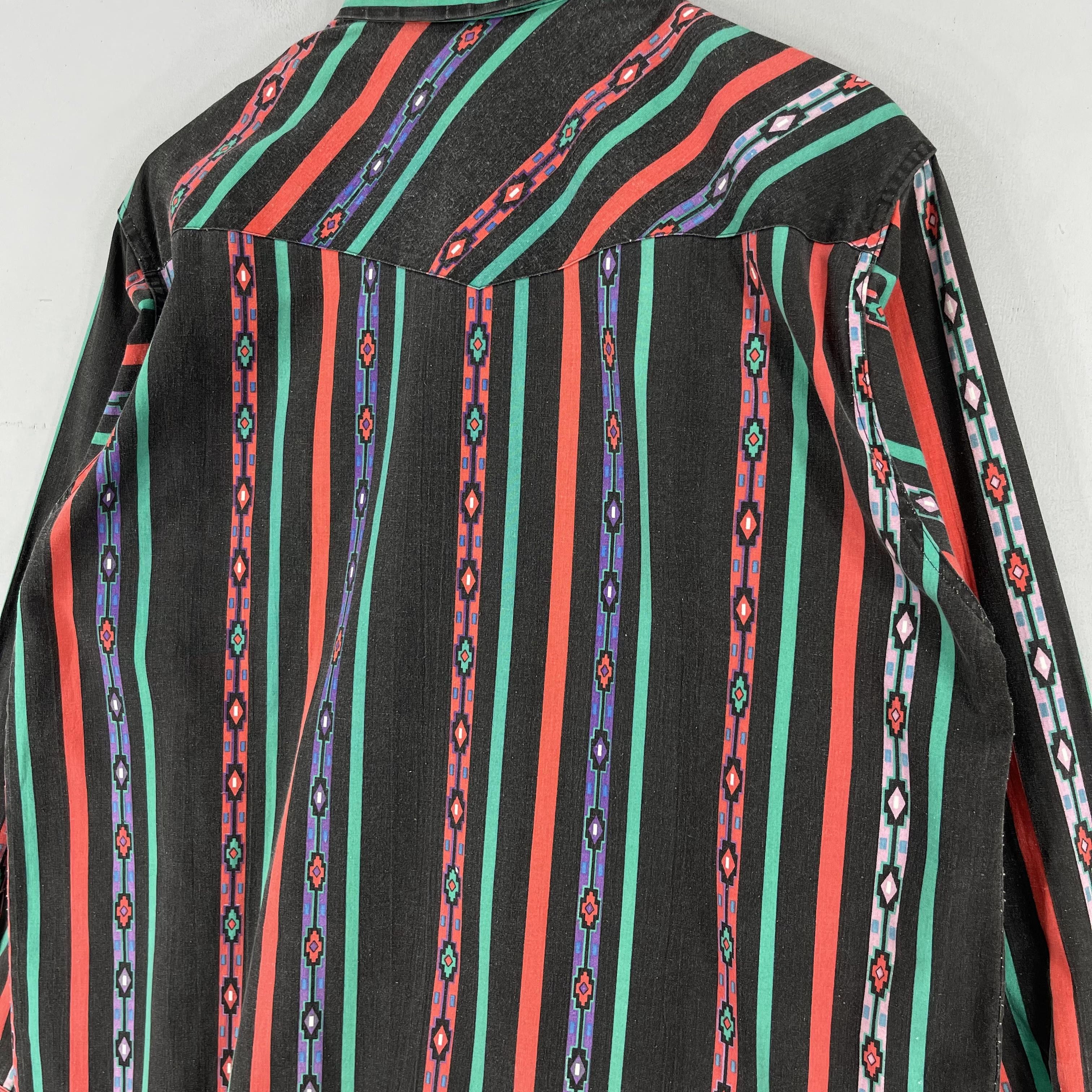 Native × Vintage Vintage SADDLEBROOK Native Stripes Style Western Shirt Size US L / EU 52-54 / 3 - 7 Thumbnail
