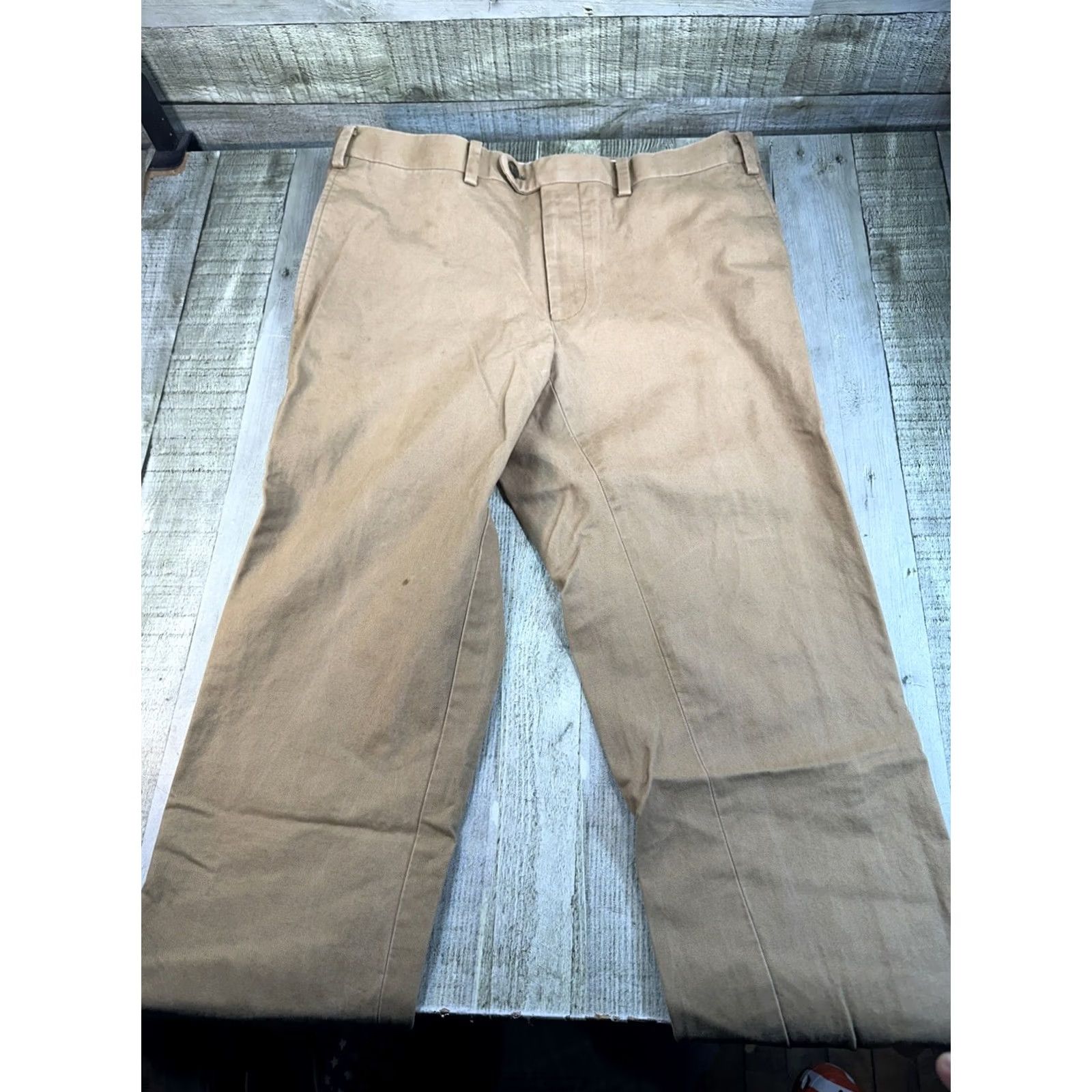 Vintage Indochino Men’s Pants Casual Beige Cotton 32 x 30 Inseam Stretch Regular 32 Men Size US 32 / EU 48 - 2 Thumbnail