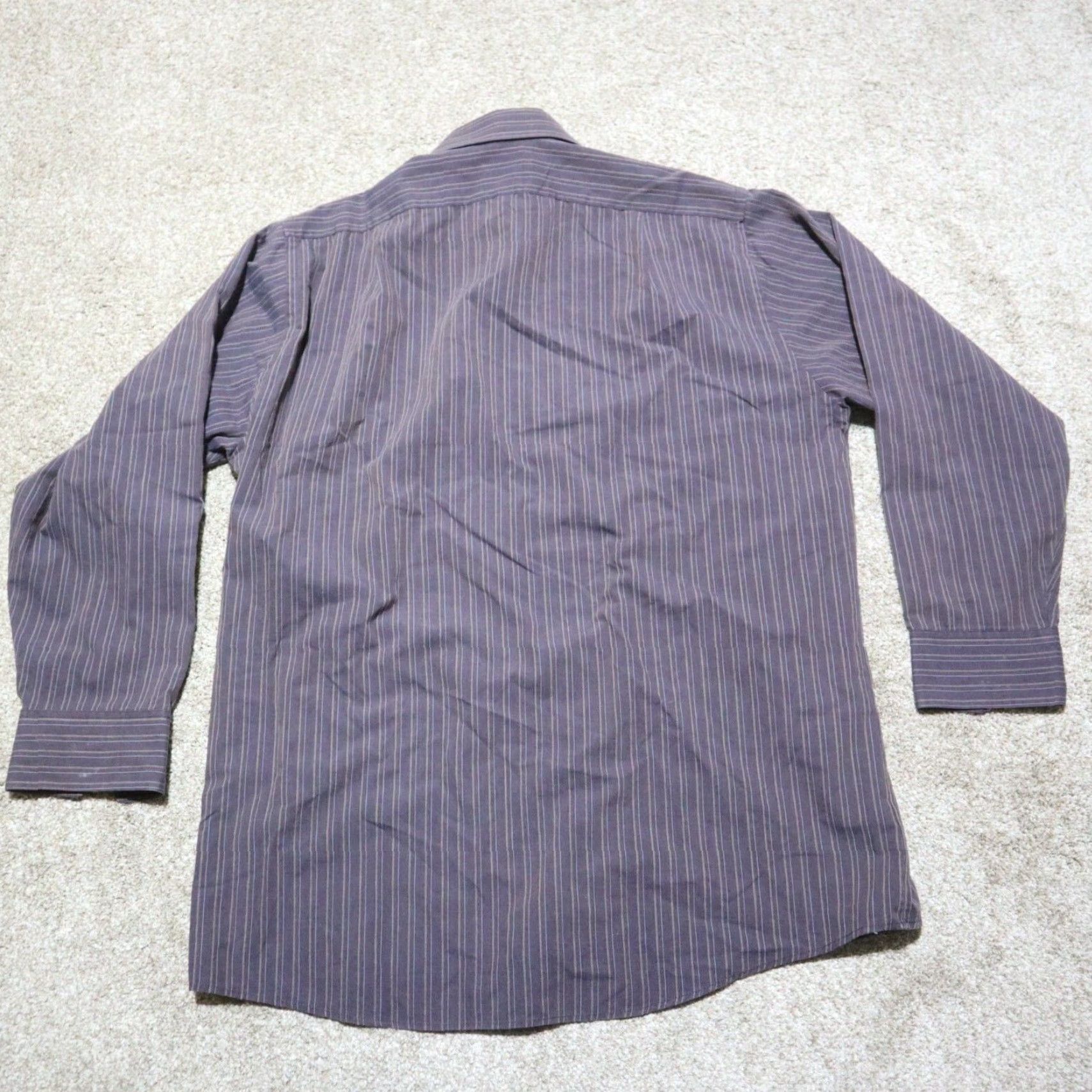 Van Heusen VINTAGE Van Heusen Shirt Black Striped Button Up 16 32/33 Mens Size 16 Black Striped Dress Shirt Button-Down Collar Long Sleeve Cotton Blend - Size US L / EU 52-54 / 3 - 7 Thumbnail
