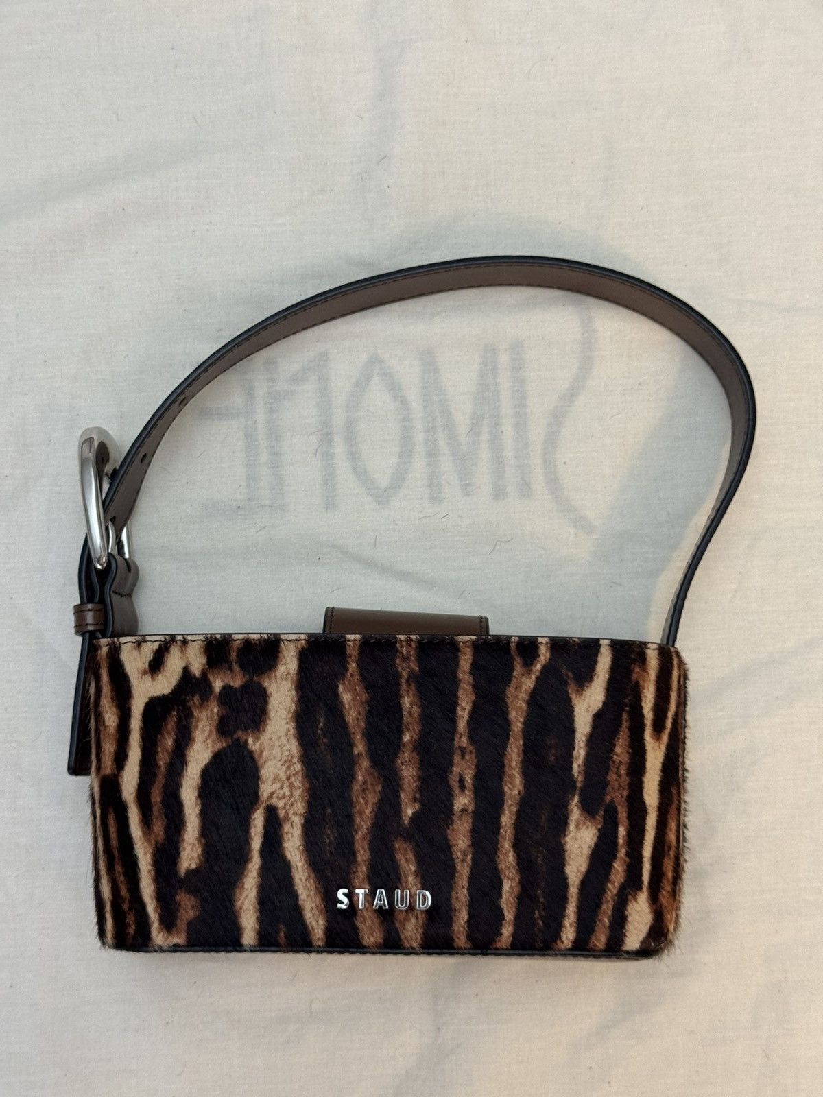 Staud STAUD Brown and Black Animal Print Shoulder Bag Size ONE SIZE - 11 Thumbnail