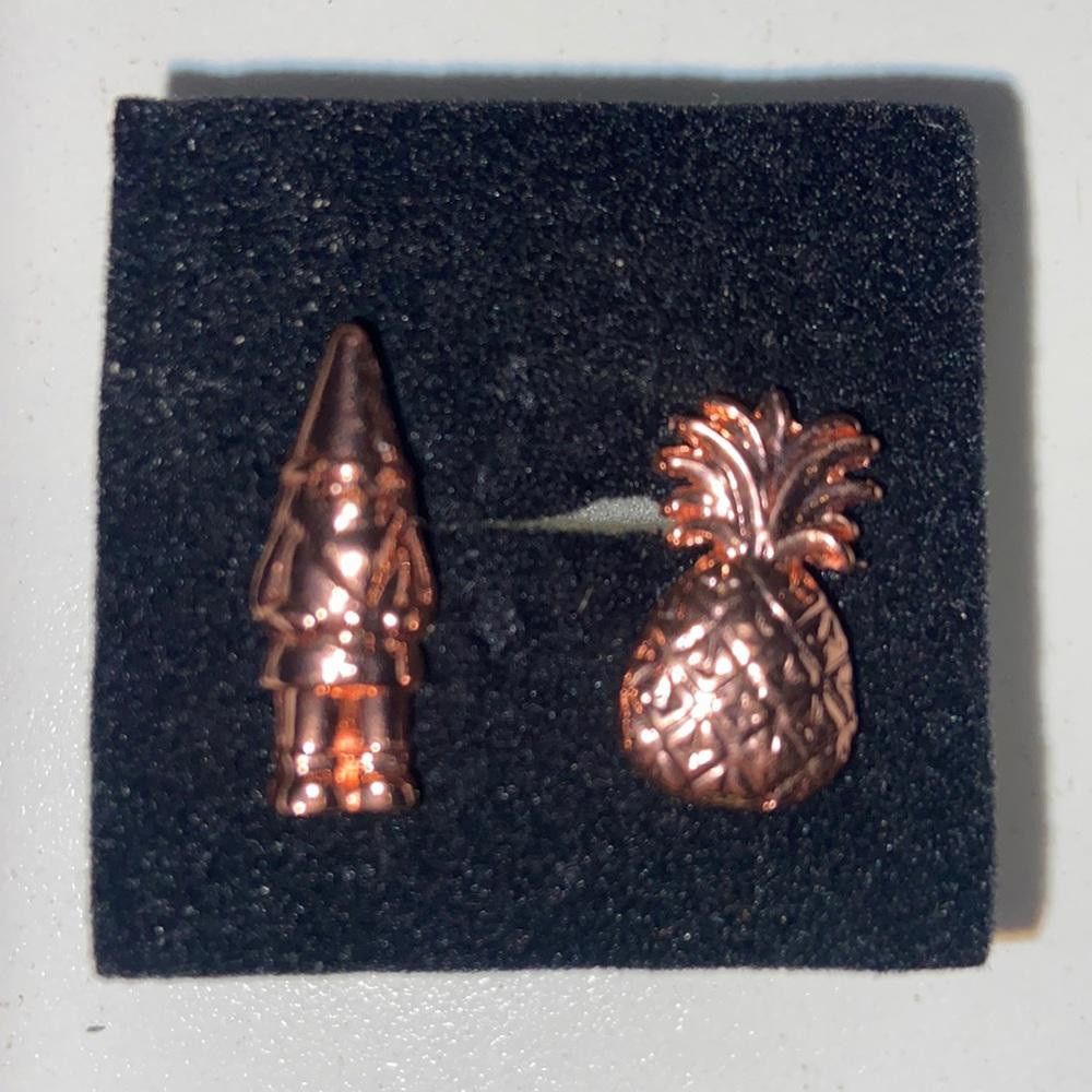 Designer Rose Gold Plated Gnome & Pineapple Lapel Pin Bundle Size ONE SIZE - 1 Thumbnail