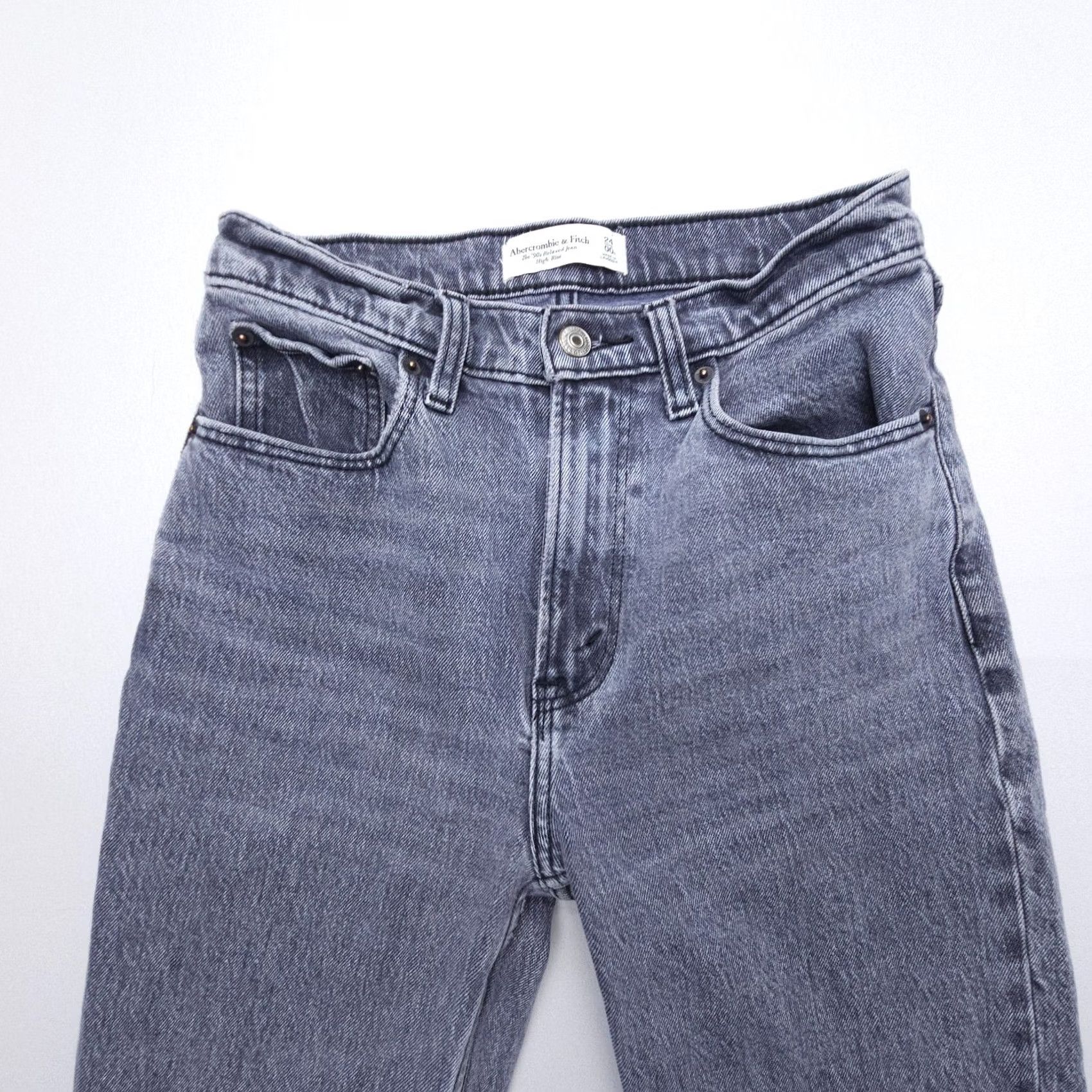 Abercrombie & Fitch Abercrombie & Fitch 90s Relaxed High Rise Jeans Womens 24 Gray Black Size 24" / US 00 / IT 34 - 5 Thumbnail