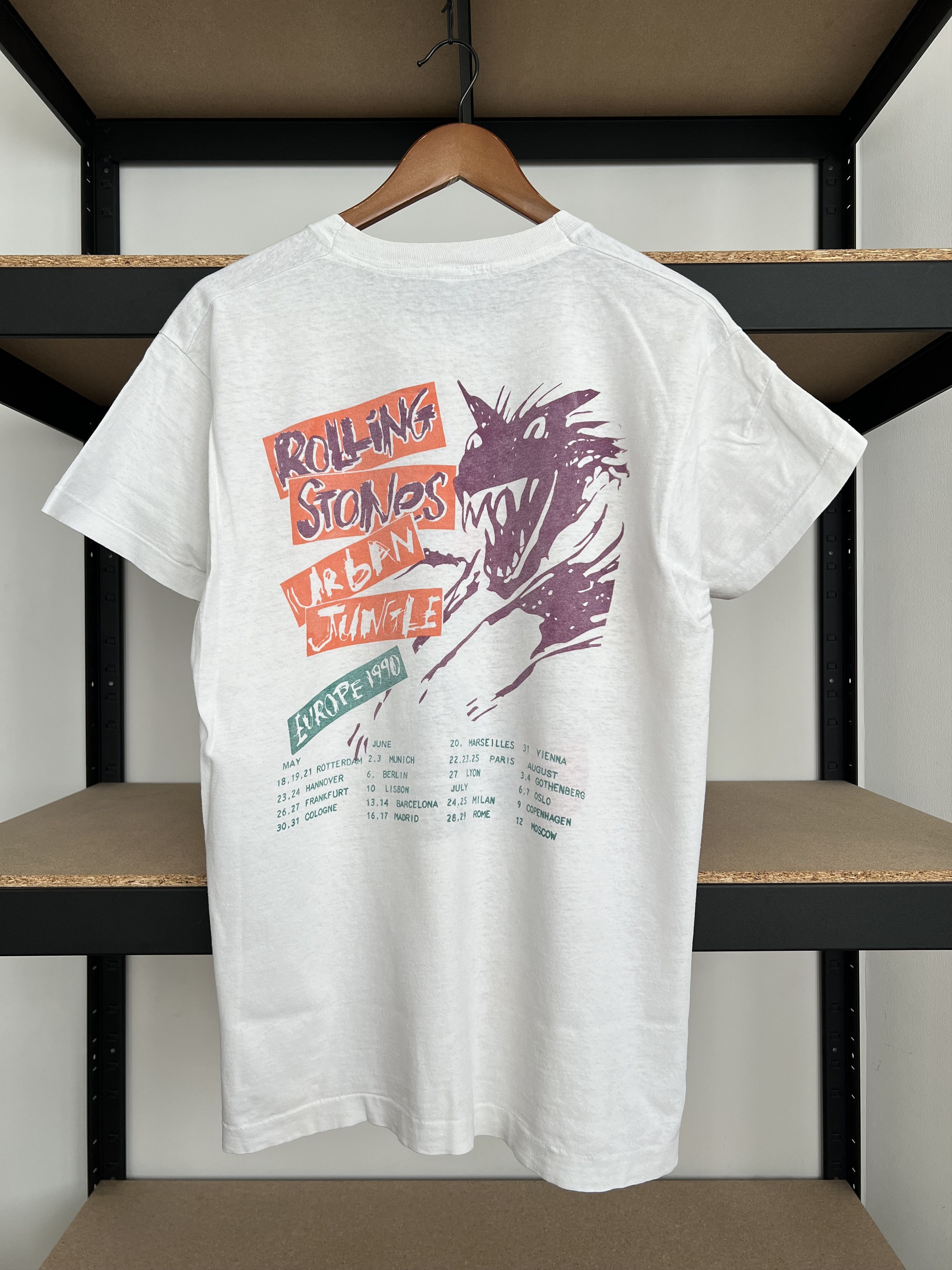 Band Tees Vintage 1990 The Rolling Stones Urban Jungle White T-shirt Size US M / EU 48-50 / 2 - 2 Thumbnail