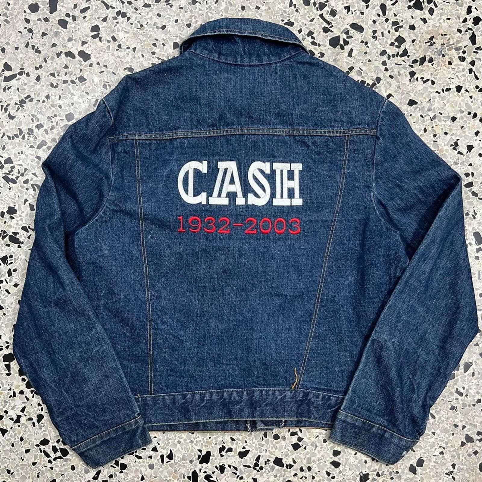 Vintage × Wrangler VINTAGE Y2K JOHNNY CASH EMBROIDERED MEMORIAL DENIM JACKET Size US S / EU 44-46 / 1 - 1 Thumbnail