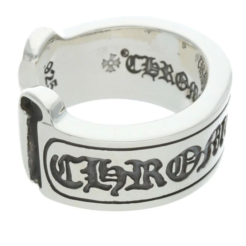 Chrome Hearts 8 CHROME HEARTS LARGE SCROLL LABEL RING silver Size ONE SIZE - 5 Thumbnail