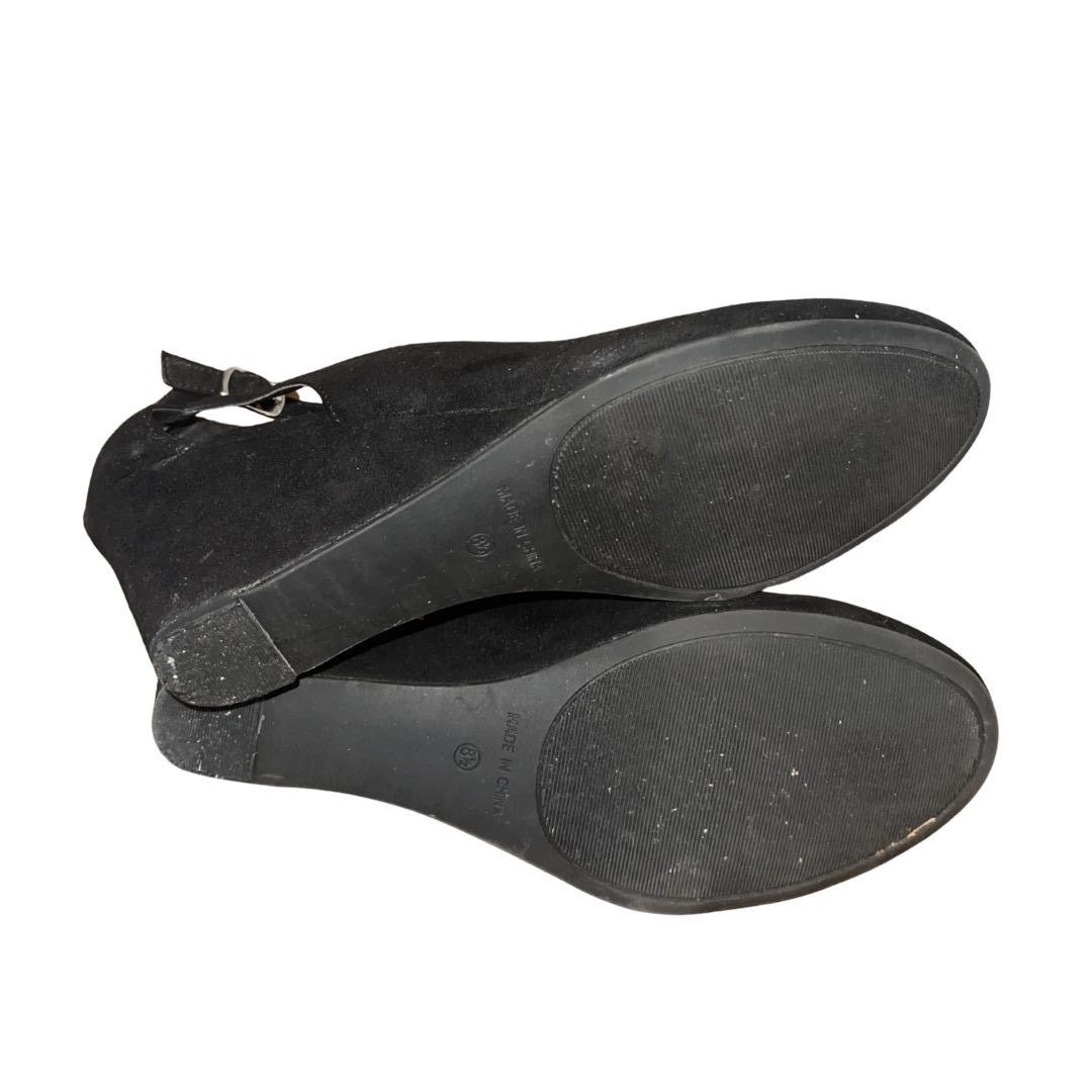 American Rag Amiley Cut Out Wedges Closed Toe Ankle Strap 8.5 Faux Suede Size US 8.5 / IT 38.5 - 4 Thumbnail
