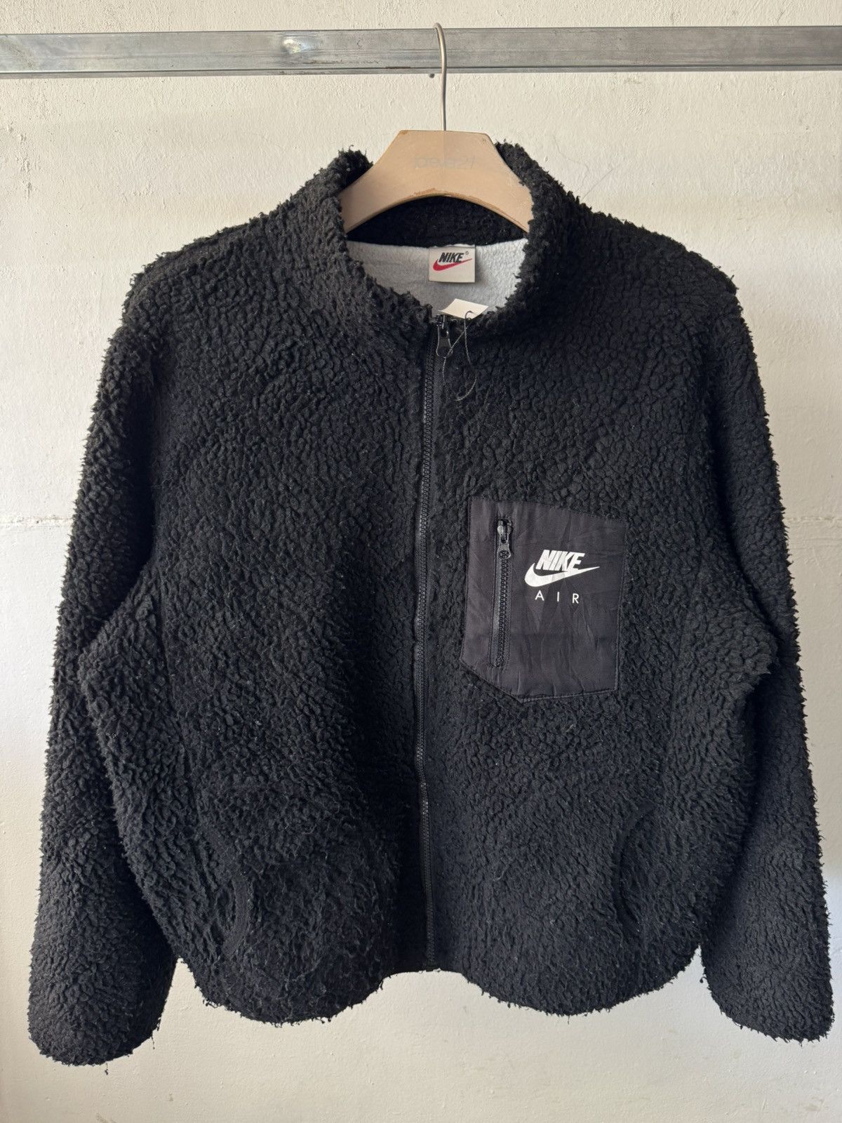 Vintage Nike Air Zipper Sherpa Fleece Nylon Pocket Jacket