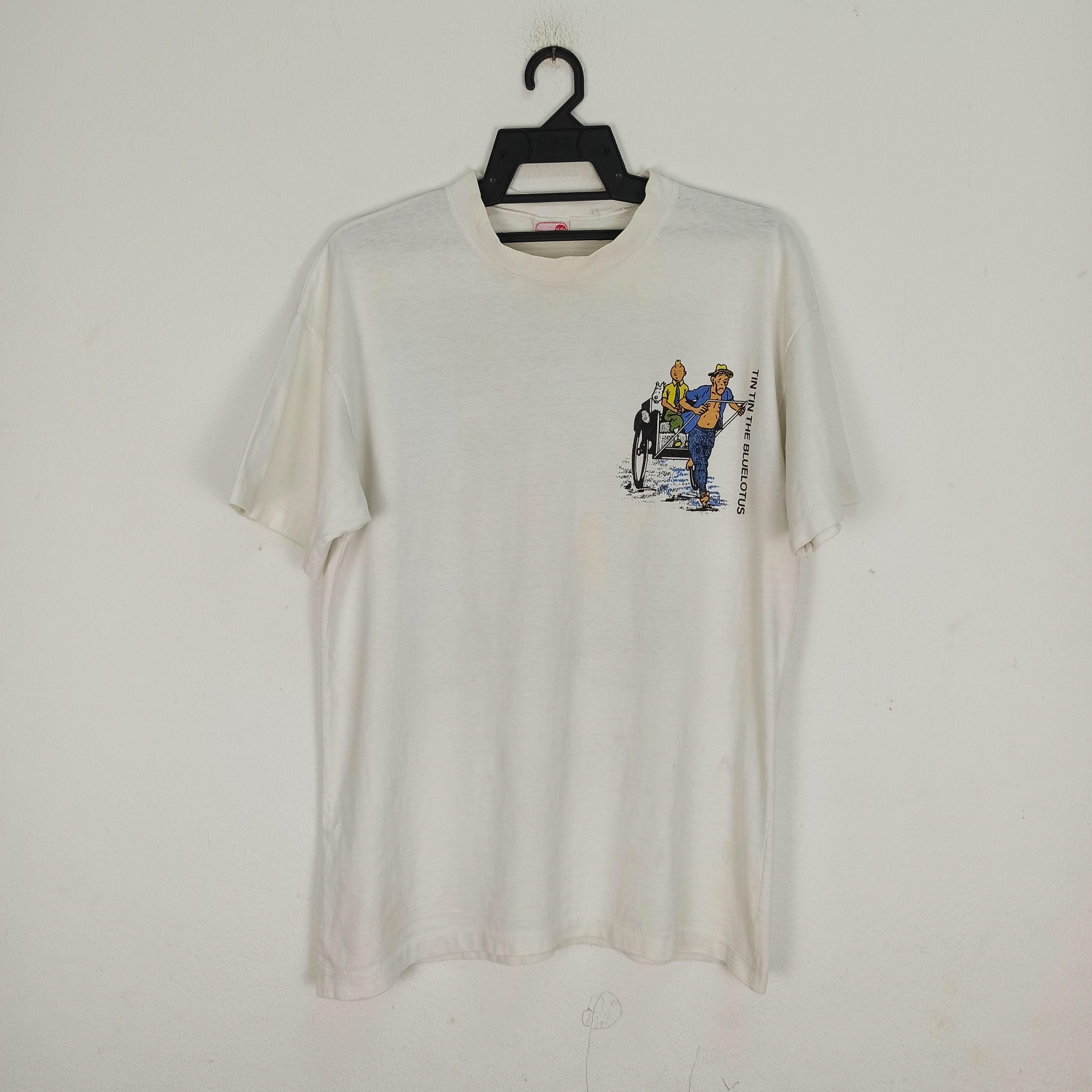Vintage Vintage Tintin The Blue Lotus t-shirt Single stitch Size US M / EU 48-50 / 2 - 3 Thumbnail