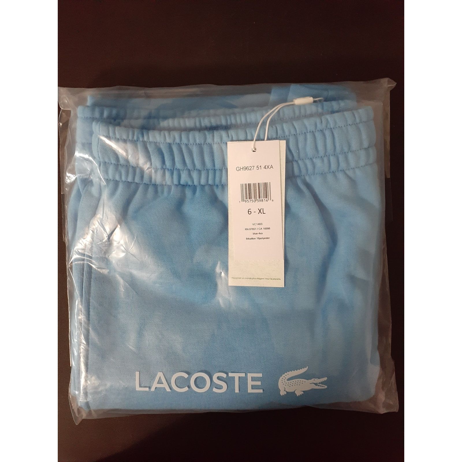 Lacoste Lacoste Men's Organic Cotton Fleece Shorts XL Blue Size US 34 / EU 50 - 2 Thumbnail