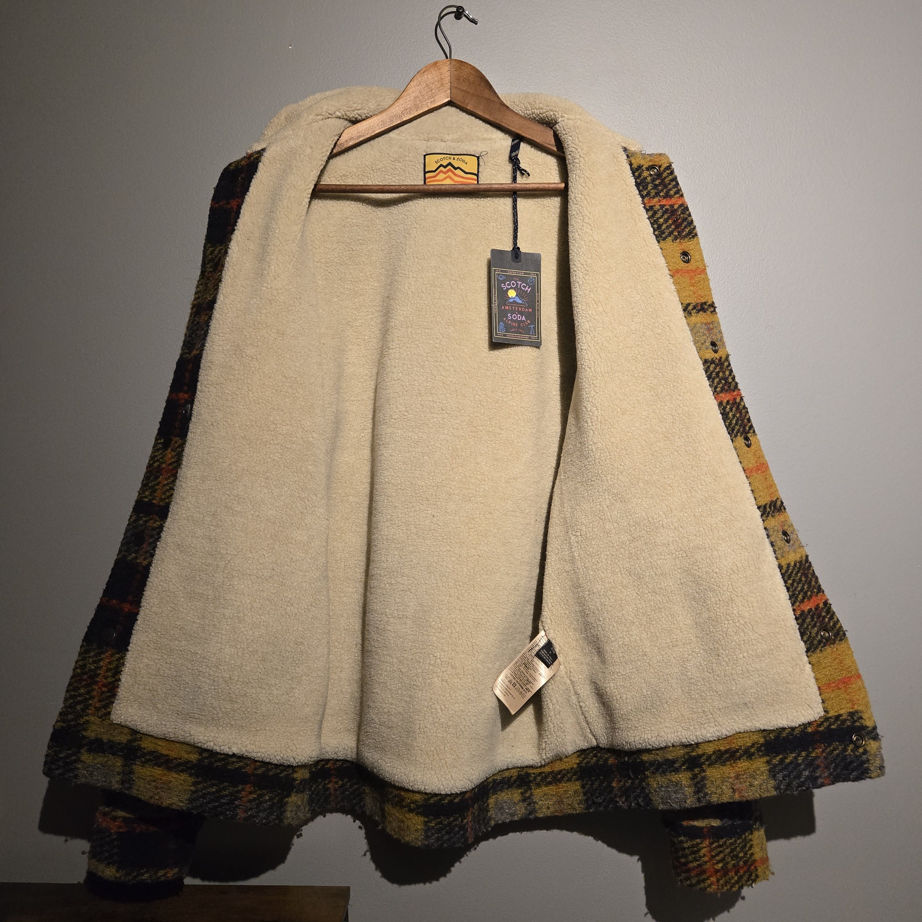 Scotch & Soda Rare NWT Scotch & Soda Plaid Sherpa Wool Trucker Jacket Size US L / EU 52-54 / 3 - 3 Thumbnail