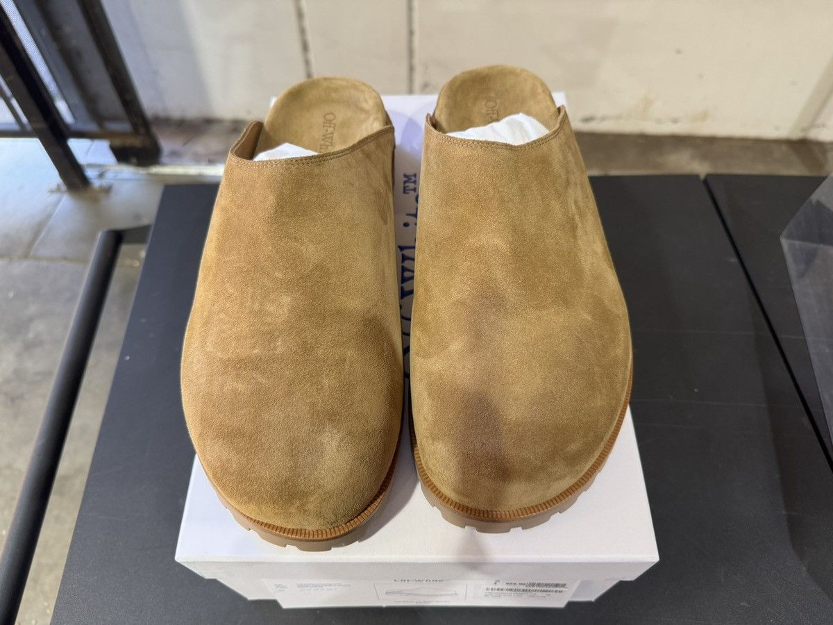 Off-White Off White Metal Logo Suede Clogs Size US 12 / EU 45 - 1 Thumbnail