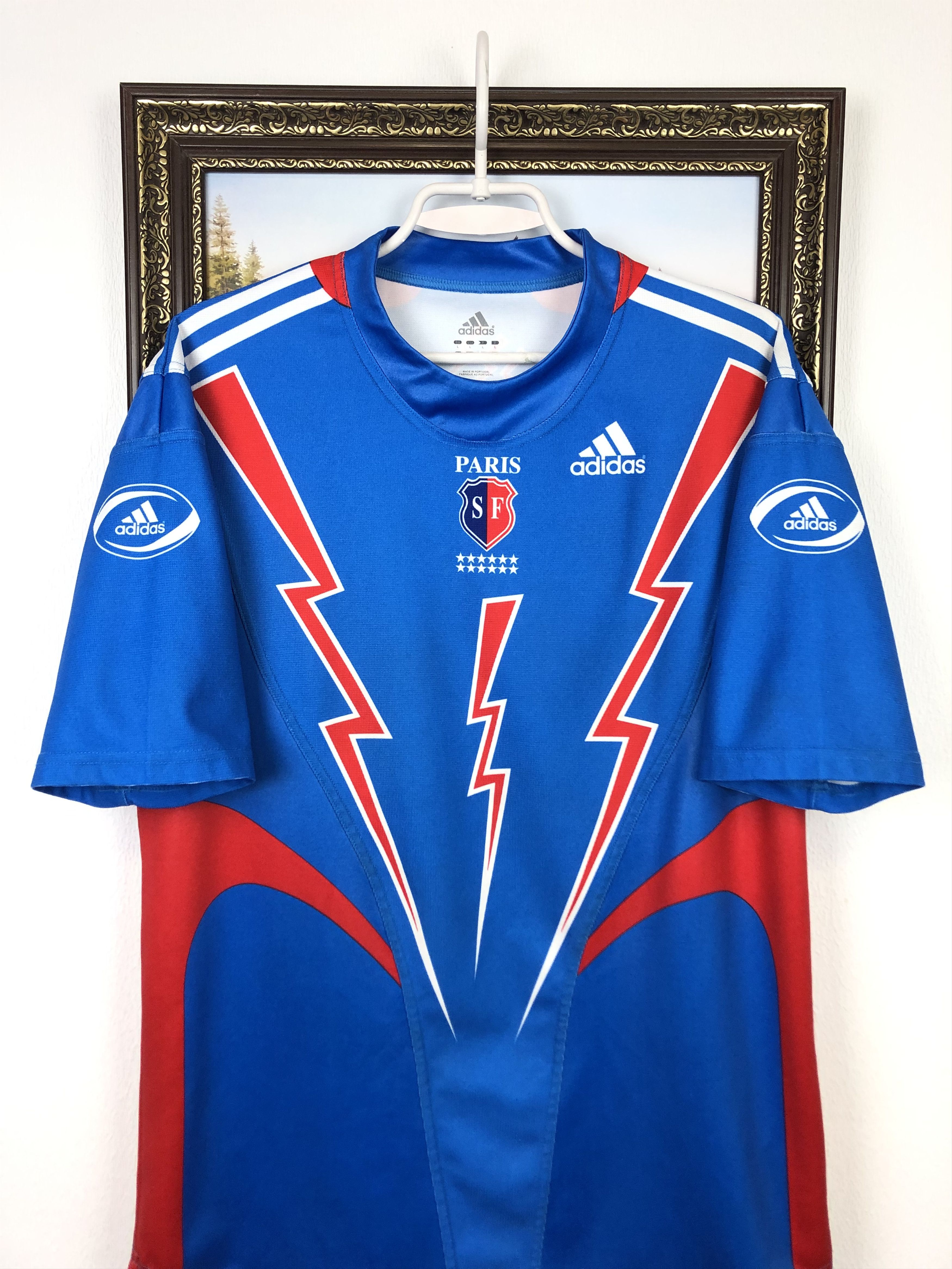 Vintage Adidas Paris SF Stade France Rugby Jersey Shirt