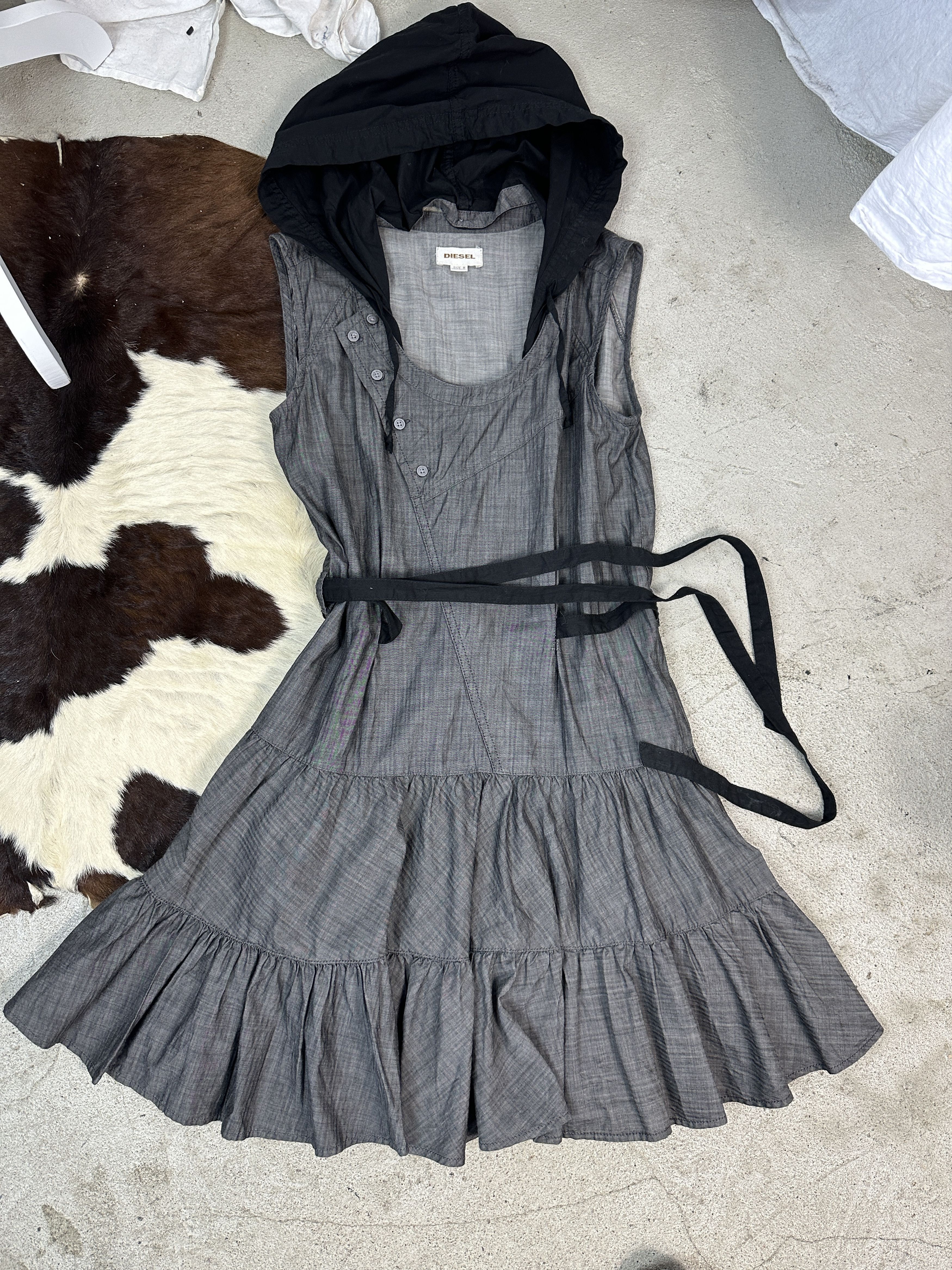 Diesel × Vintage Vintage Y2K Avant Garde Diesel Hoodie Dress Size M / US 6-8 / IT 42-44 - 6 Thumbnail