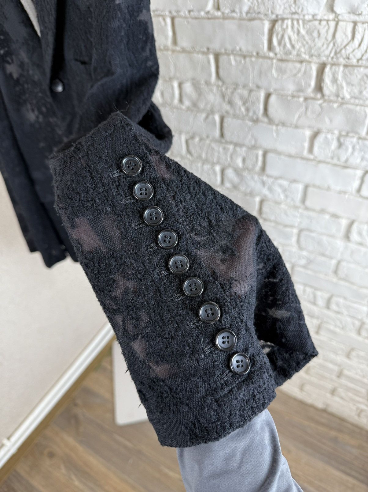 Comme des Garcons Womans Comme Des Garcons Lace Wool Blend Blazer in Black Size M / US 6-8 / IT 42-44 - 7 Thumbnail