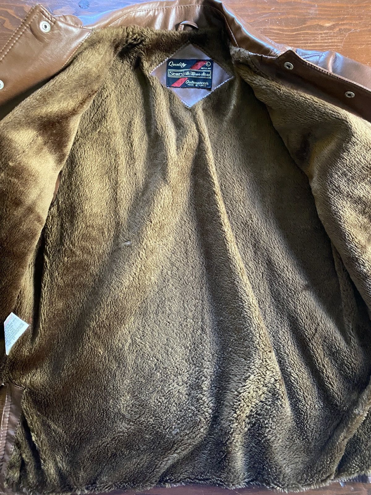 Sears Vintage 60’s Sears Brown Pleather Faux Fur Retro Jacket Size US L / EU 52-54 / 3 - 14 Thumbnail