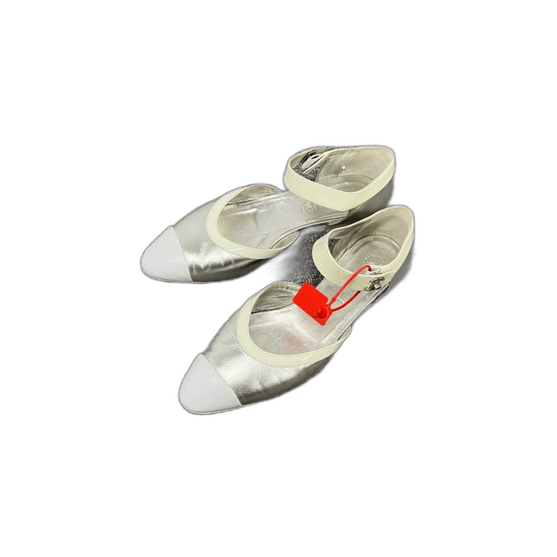 Chanel Chanel Silver Mary Jane Shoes Size 36.5 Size US 7 / IT 37 - 1 Thumbnail