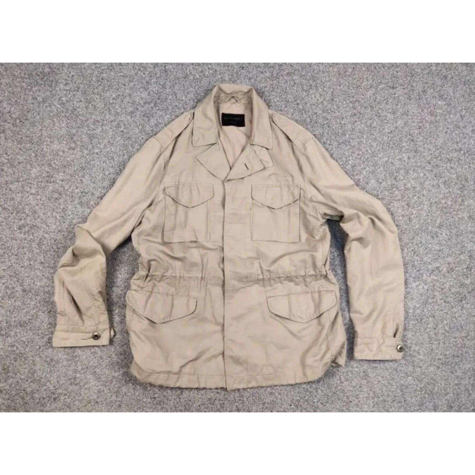 Allsaints Allsaints Field Beige Multi Pocket Vulcan Jacket Mens L Beige Army Military Jacket With Pockets Size US L / EU 52-54 / 3 - 5 Thumbnail