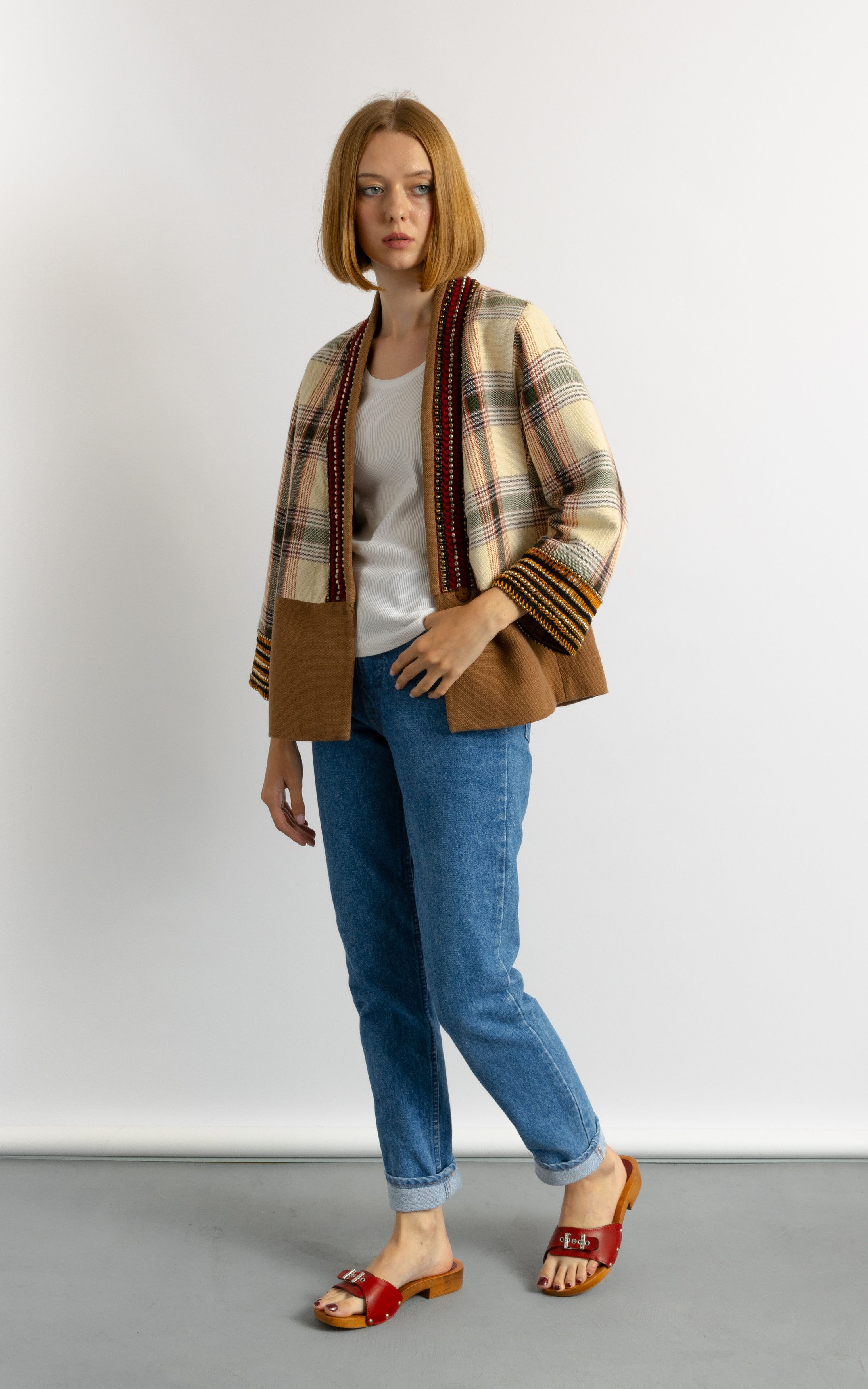 Etro Brown ETRO Milano Blazer Crop Jacket with Knitted 6044 Size M / US 6-8 / IT 42-44 - 3 Thumbnail