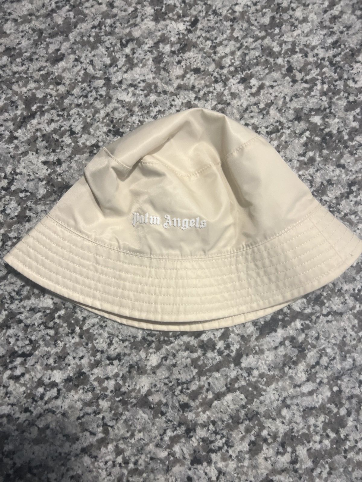 image of Palm Angels Bucket Hat Large in Off White, Men's