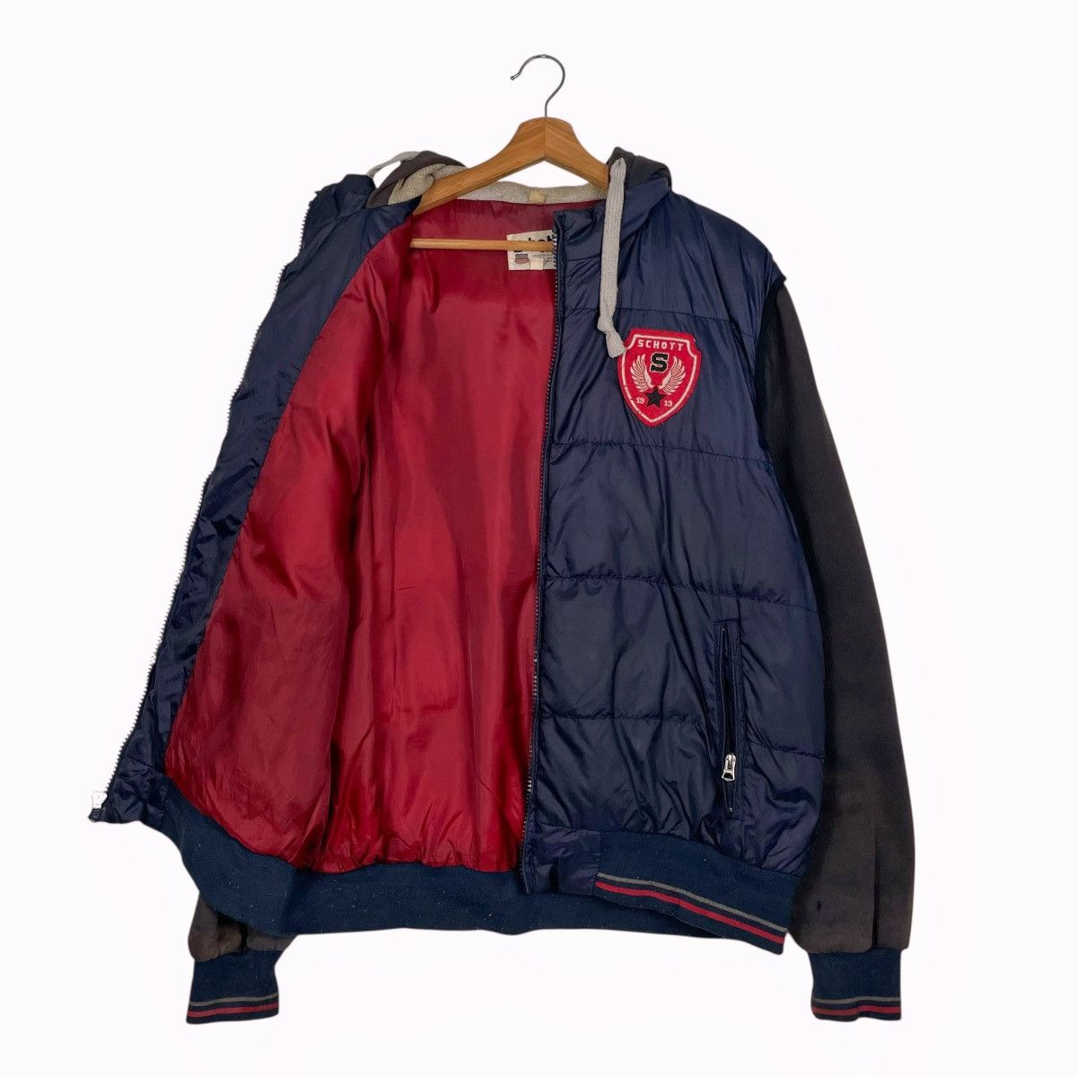 Schott Schott NYC Quilted Hooded Jacket Size US L / EU 52-54 / 3 - 10 Thumbnail